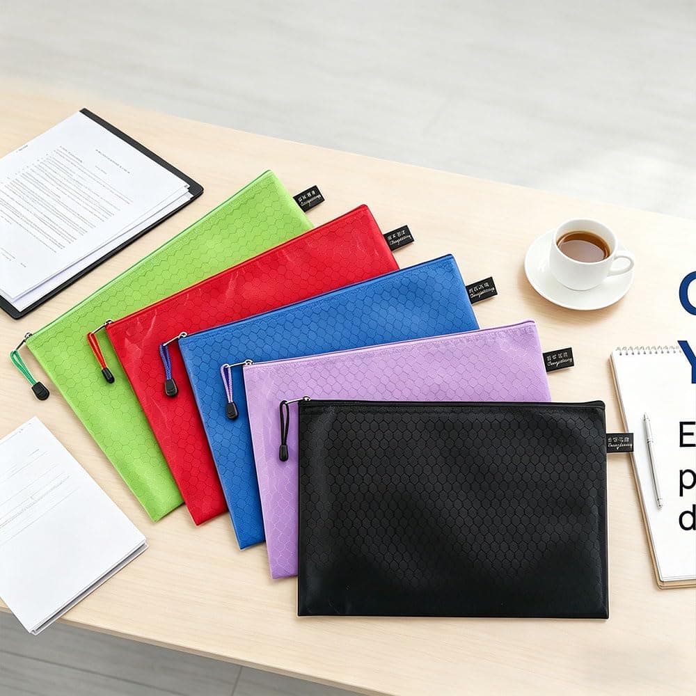 5 Pack File Folders, Clear Poly Envelopes Plastic Folders, Folder for Documents Letter A4 Size with Label Pocket, Teacher School Office Supplies Organization Storage, Assorted Color