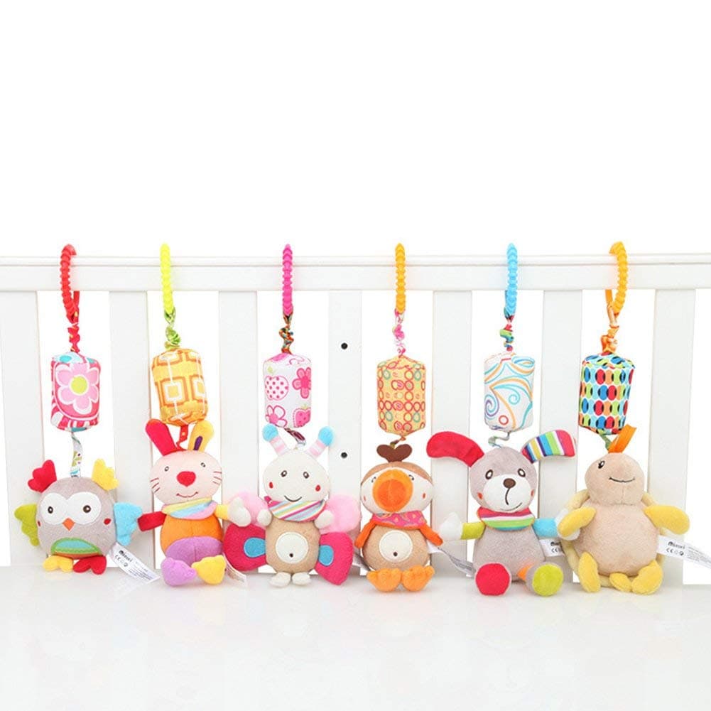 Cute Toys Baby Cartoon Animal Hanging Ornaments Wind Chime Toy for Newborn Infant Plush Rattle ToysButterfly Health Baby Care