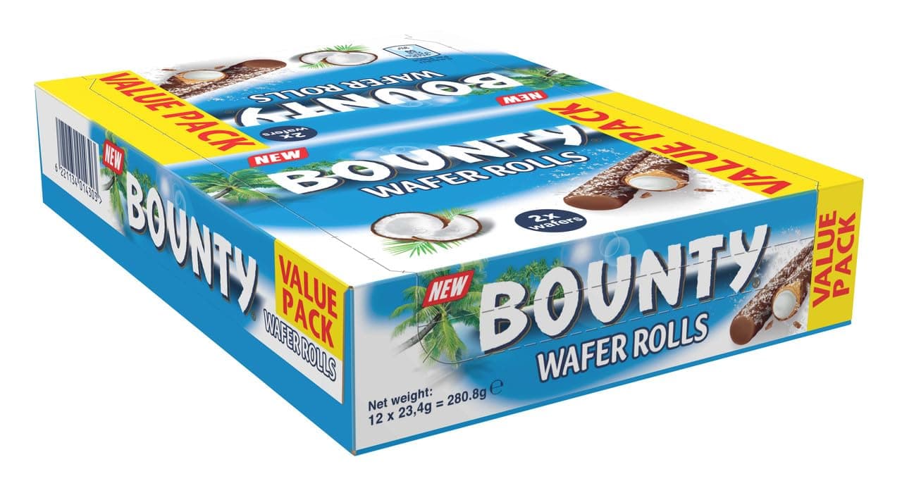 Bounty Coconut Rool Wafer Value Pack, 12 x 23.4 g