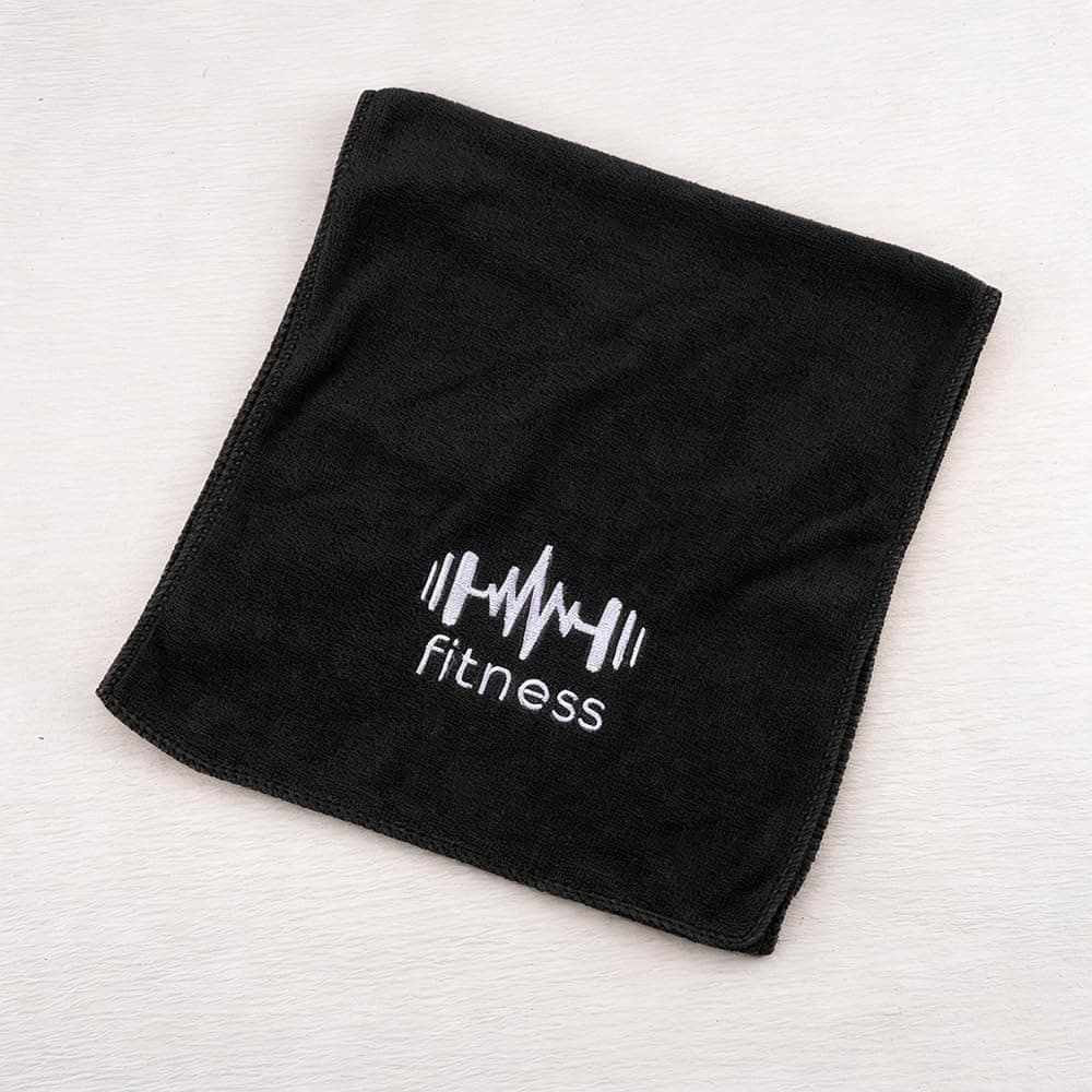 Microfiber Fitness Towel Black Soft Absorbent Gym Towel Men's and Women's Lightweight Quick Dry Workout Towel for Sweating During Training Swimming Yoga Running and Outdoor Exercise Activities