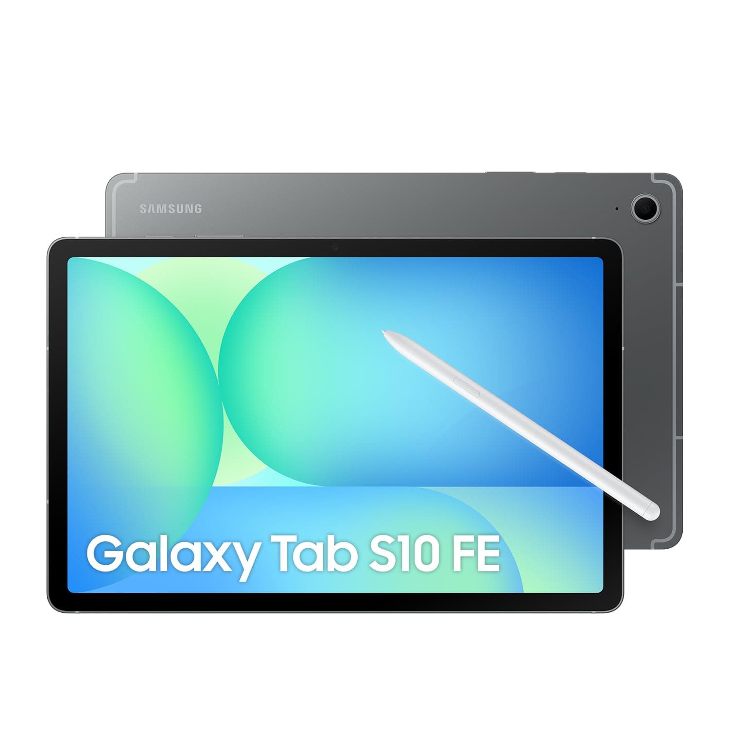 سامسونج تابلت جالكسي تاب S10 اف اي، واي فاي، ذاكرة RAM 8GB، تخزين 128GB، شاشة 10.9 بوصة، شاشة 90Hz، يتضمن قلم S، IP68، عمر بطارية طويل، لون رمادي (اصدار المملكة العربية السعودية)