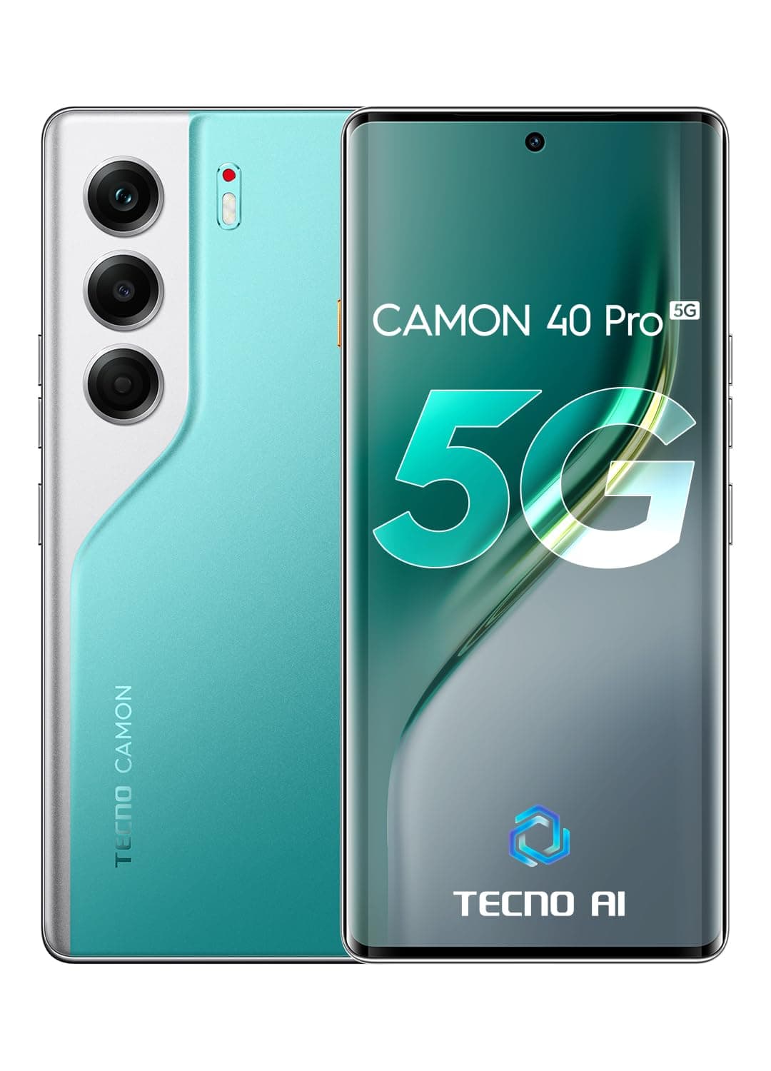 Tecno Camon 40 Pro 5G AI Powered Smartphone,12+12GB RAM 256GB ROM | 50MP Rear,50MP Front Camera |144Hz 6.78'' FHD+ AMOLED Screen | 5200mAh| 45W, Android 15| 72-Month Lag-free Guarantee(Lake Green)