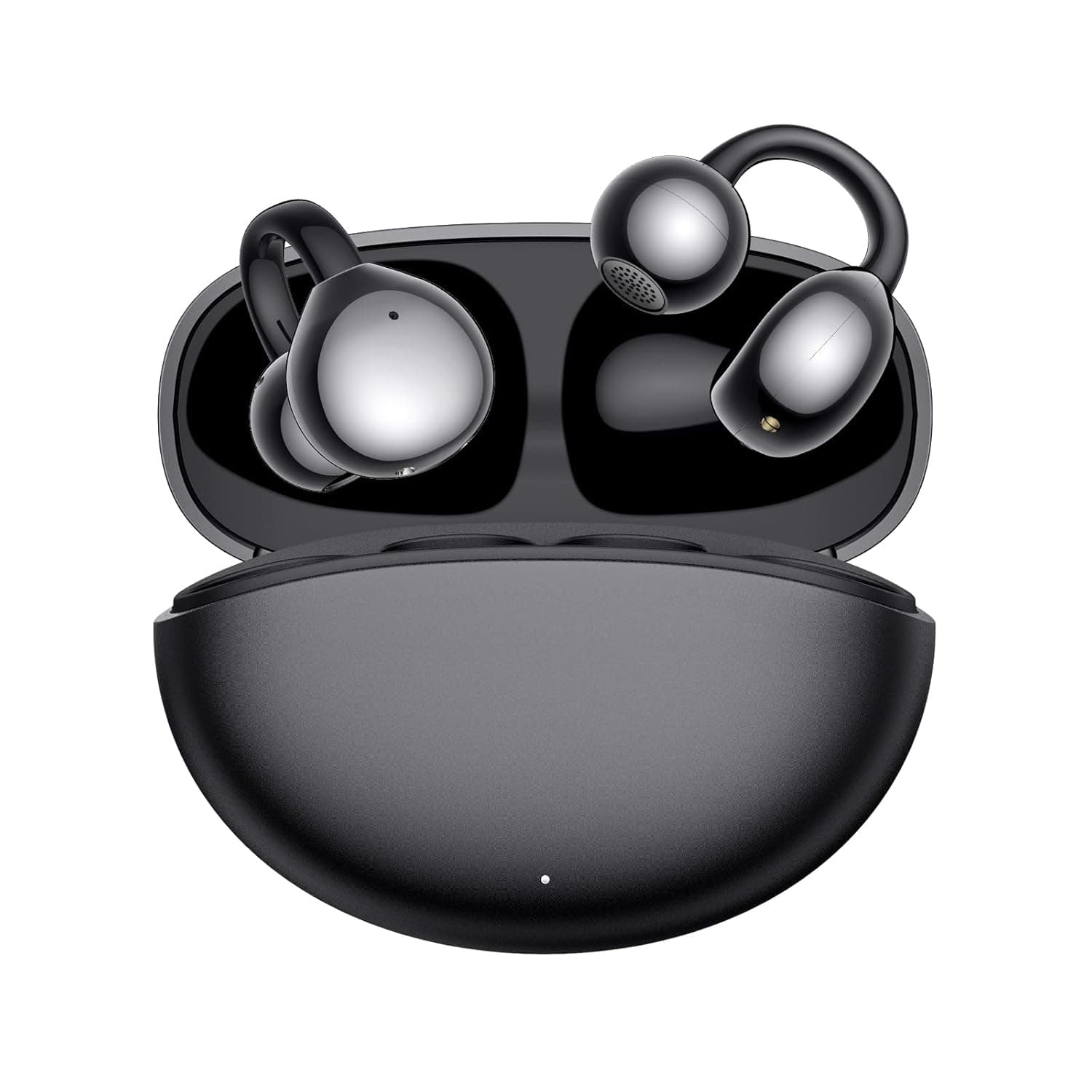 Clip On Earbuds Open Ear Bluetooth Earphones Wireless Headphones for sports, IPX5 Waterproof, Ultra-Lightweight & Secure Fit, Built-in Mic for Calls - Ideal for Gym, Running, Black