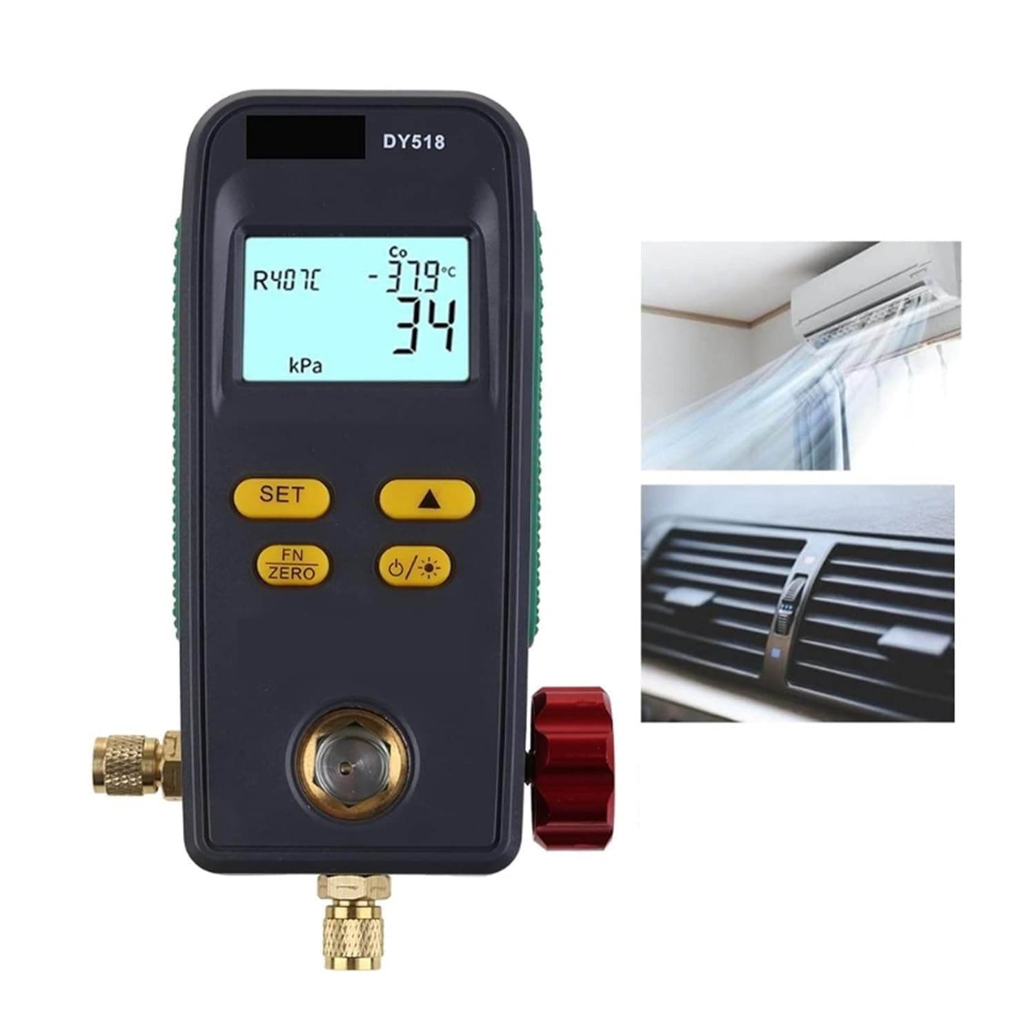 مقياس ضغط رقمي متعدد الاستخدامات للتبريد من ابركسبا، مقياس ضغط مكيف هواء السيارة ودرجة الحرارة الالكترونية M4YD لتكييف الهواء