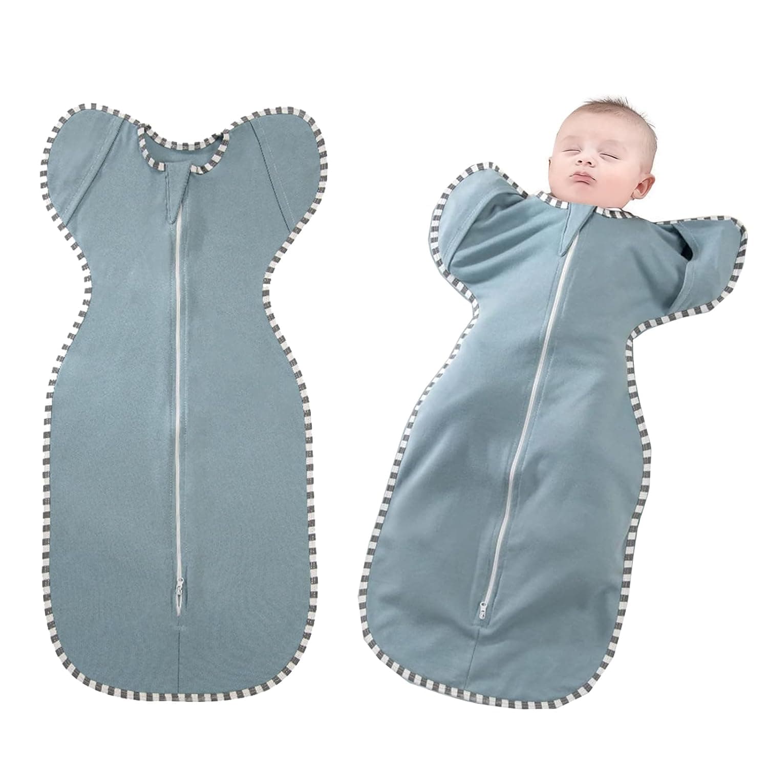 Baby Sleep Sack,Baby Swaddle Wrap,Swaddle Blanket With Arms,2 Way Zipper For 0-3 Months Baby,Ultra-Soft Newborn Sleeping Wraps For Infant Baby Gift,Improves Sleep (blue, S)
