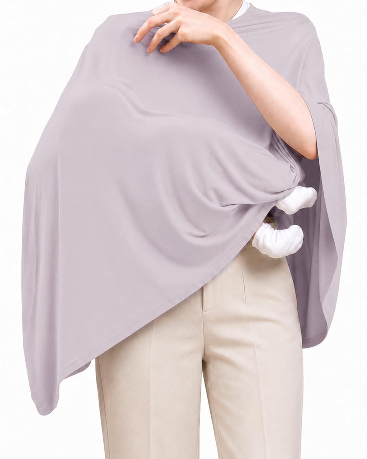 Extra Large Nursing Cover for Breastfeeding, Breathable 360° Full Coverage Stretchy Nursing Poncho, Multi Use Breastfeeding Cover for Car Seat Stroller Carrycot and Public Feeding，Pink