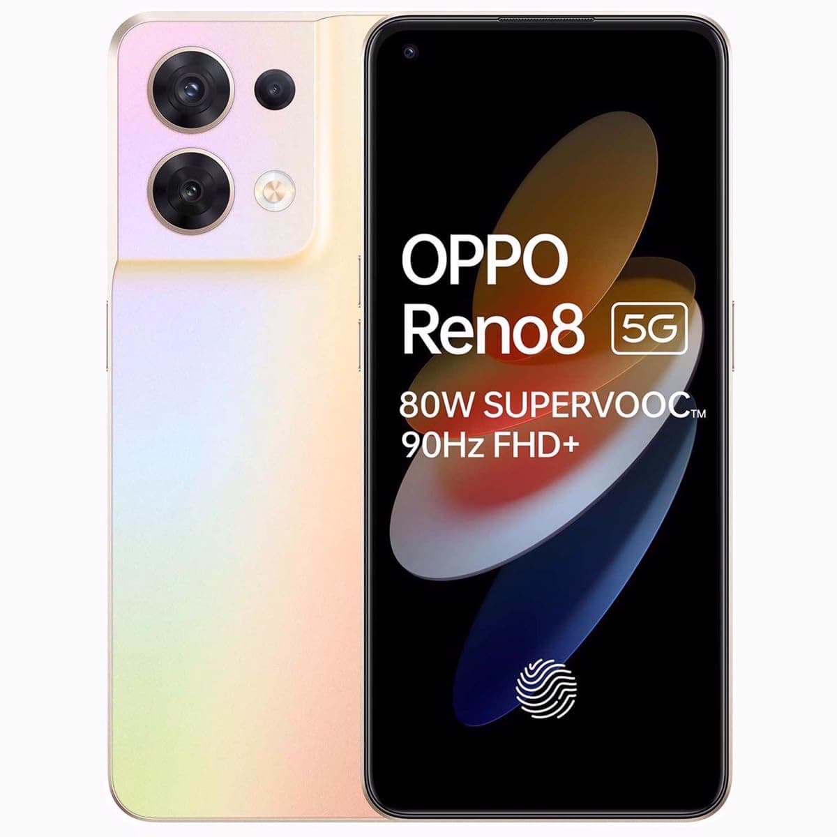 OPPO Reno 8 Dual-SIM 128GB ROM + 8GB RAM (GSM only | No CDMA) Factory Unlocked 5G Smartphone (Shimmer Gold) - International Version