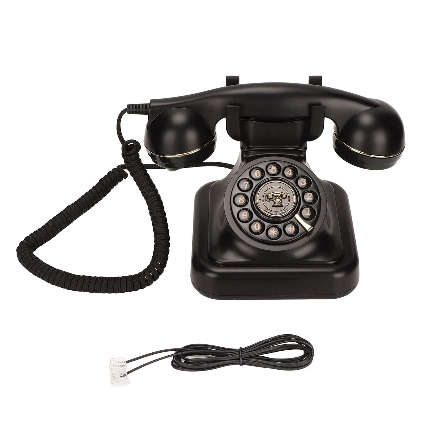 Gearwell Retro Corded Landline Phone, Vintage Home Telephone with Disc Button Dial, Classic Fixed Line Desk Phone for Home Office Desk, Bedroom and Living Room Decor