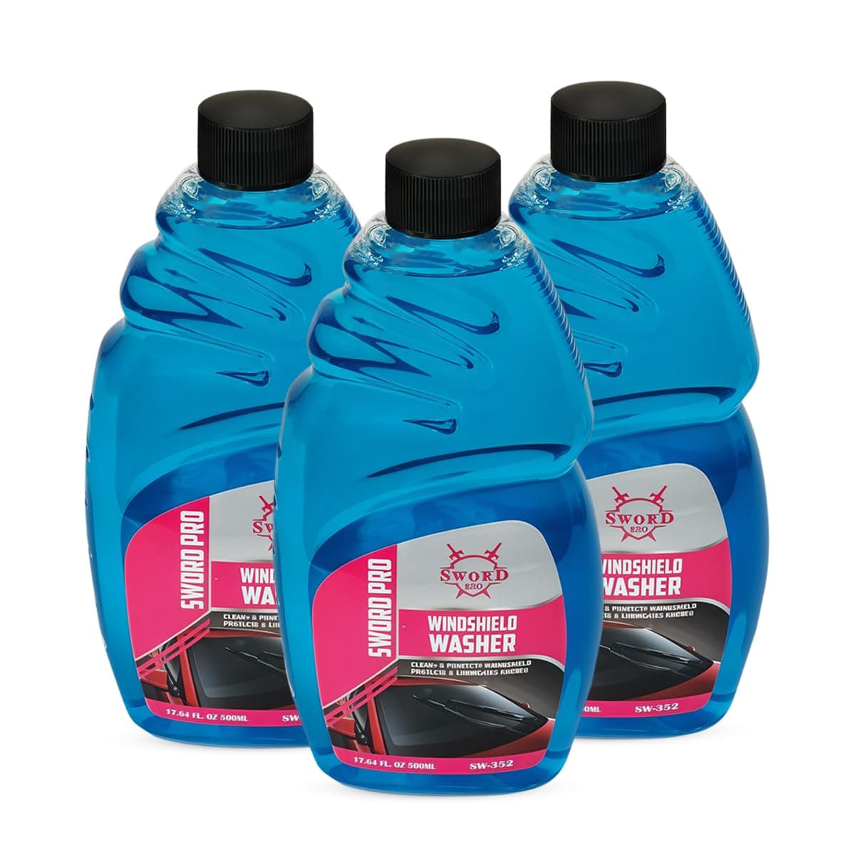 Sword Pro Windshield Washer Fluid 500ml Car Window Cleaner, Quick Clean & Car Windshield Cleaner SW-352 (3, Pcs)