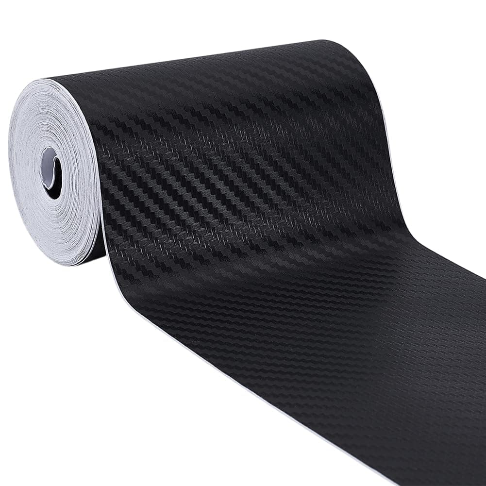 BENECREAT 394inch Car Door Edge Entry Guards, 3.9inch Wide 3D Carbon Fiber Anti-Collision Protector Tape, Scratch Cover Strip Sticker for Most Car Door Sill Rear Bumper Exterior Accessories