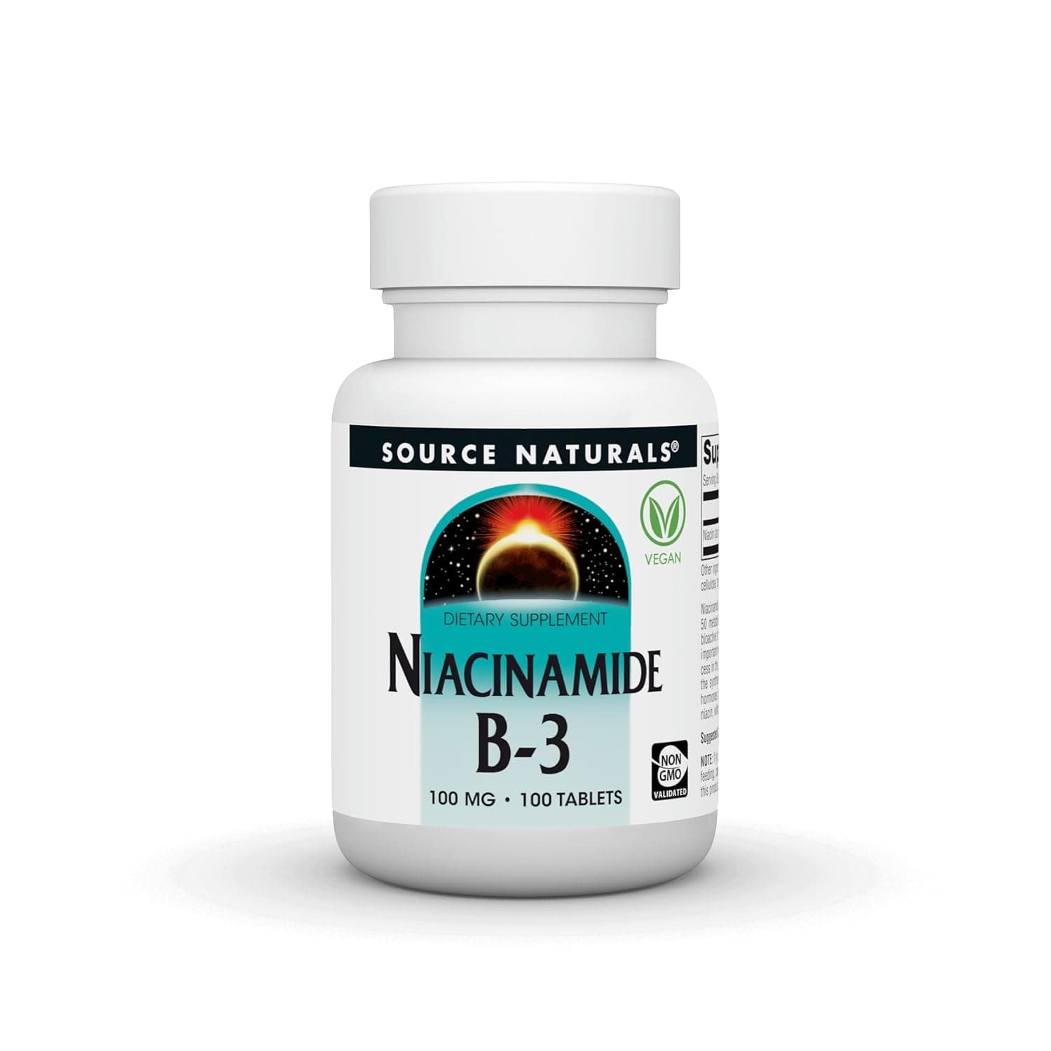 Source Naturals Niacinamide B-3, 100 mg Dietary Supplement - 100 Tablets