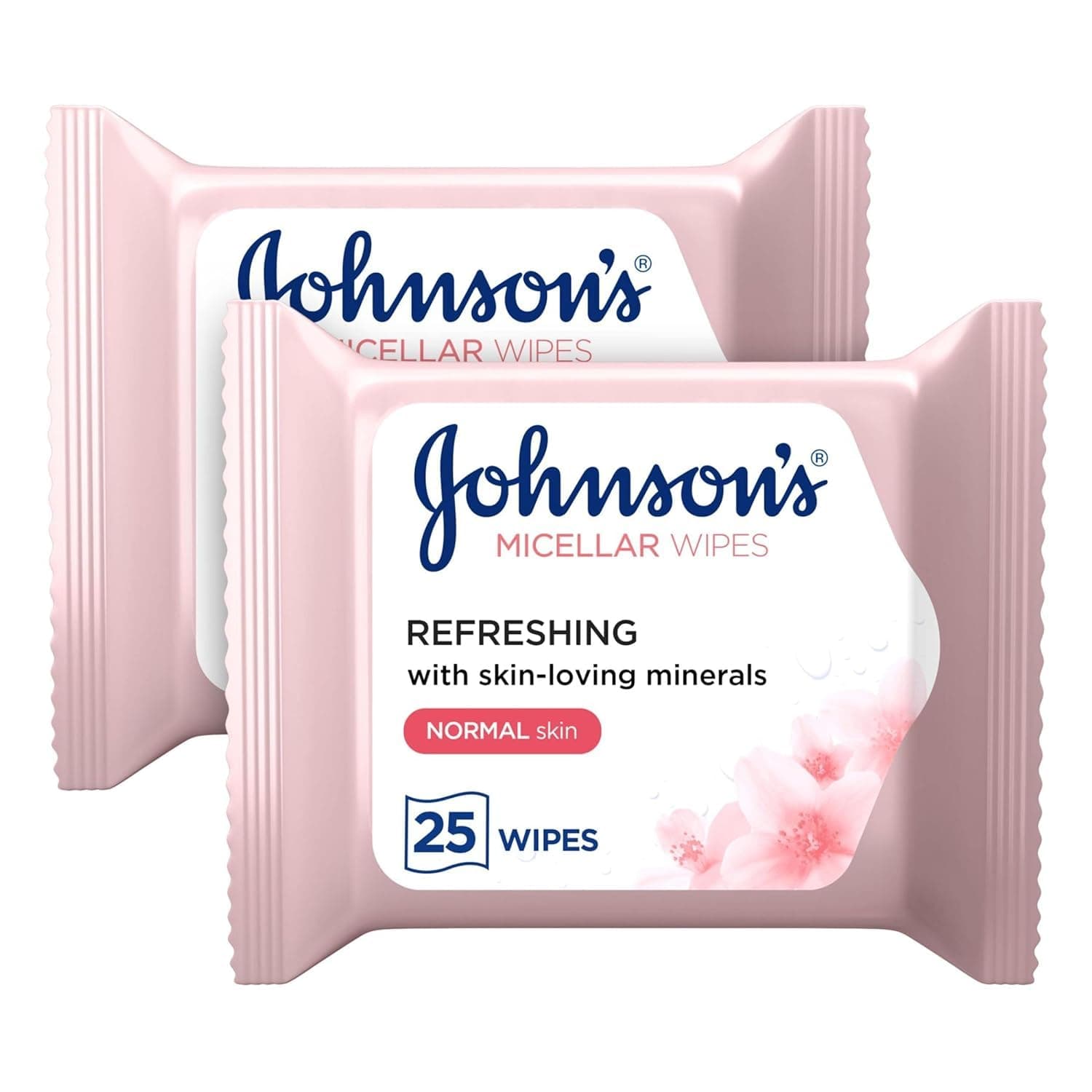 Johnson's Adult Face Care Wipes For Normal Skin - Pack of 2 Pieces (2 x 25's)