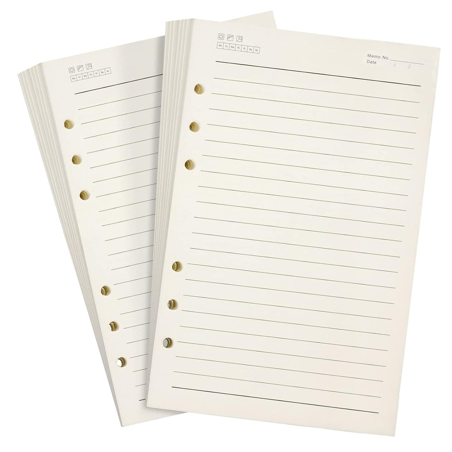 Classycoo A5 Refill Paper [160 Sheets 320 Pages] 100 GSM Thick Lined Paper 6-Hole Punched Filler Inserts for 6 Ring Binder Journal Notebook