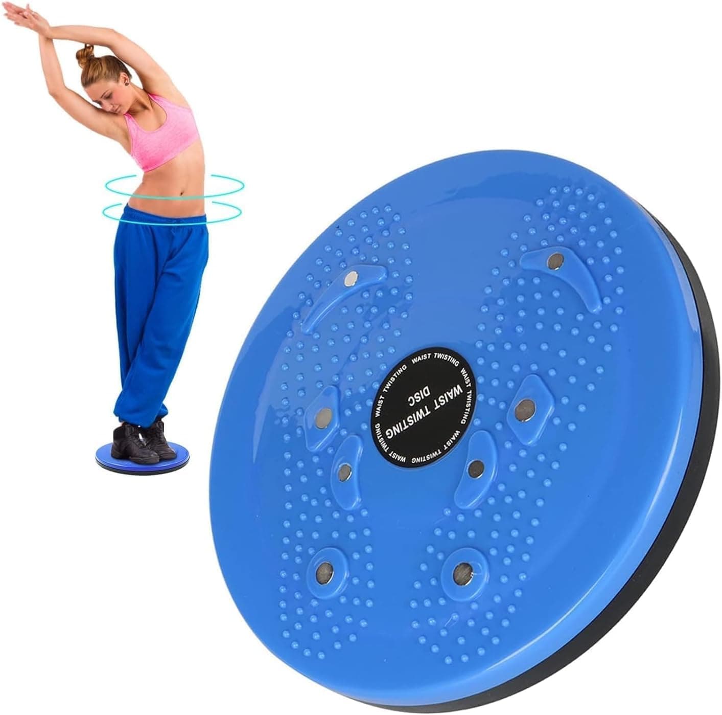 ALCOACH Twist Board Waist Trainer, Twisting Waist Disc Exercise Twist Board Machine Blue Body Shaping Twister Rotating Board Female Twister Sports Equipment for Training Legs and Waist Core