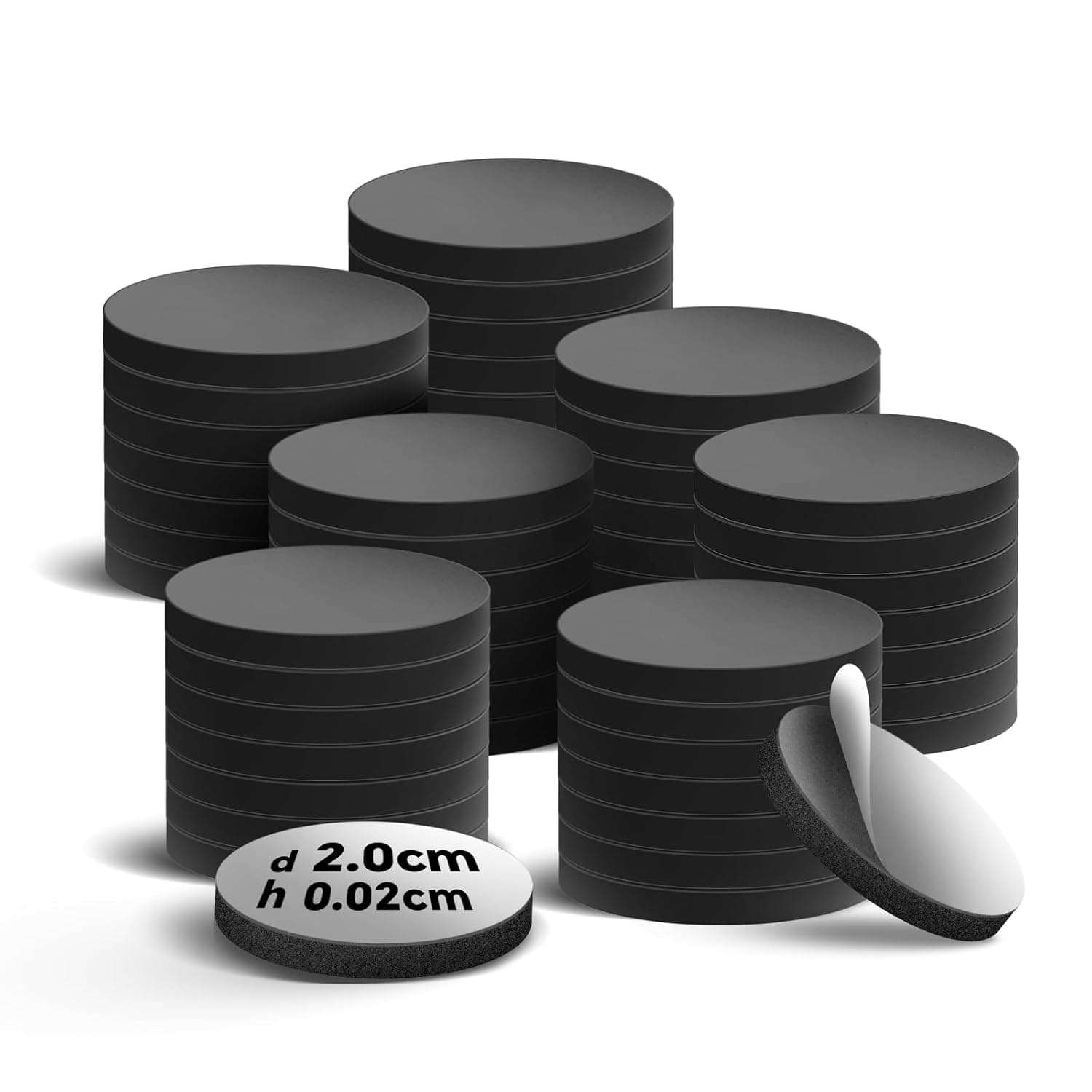 Baytion Adhesive Magnetic Dots, 50PCS Strong Magnets with Adhesive Backing, Small Round Magnet Stickers Sticky Magnetic Circles for Refrigerator, DIY Crafts, Classroom, Picture（Diameter 0.8in）