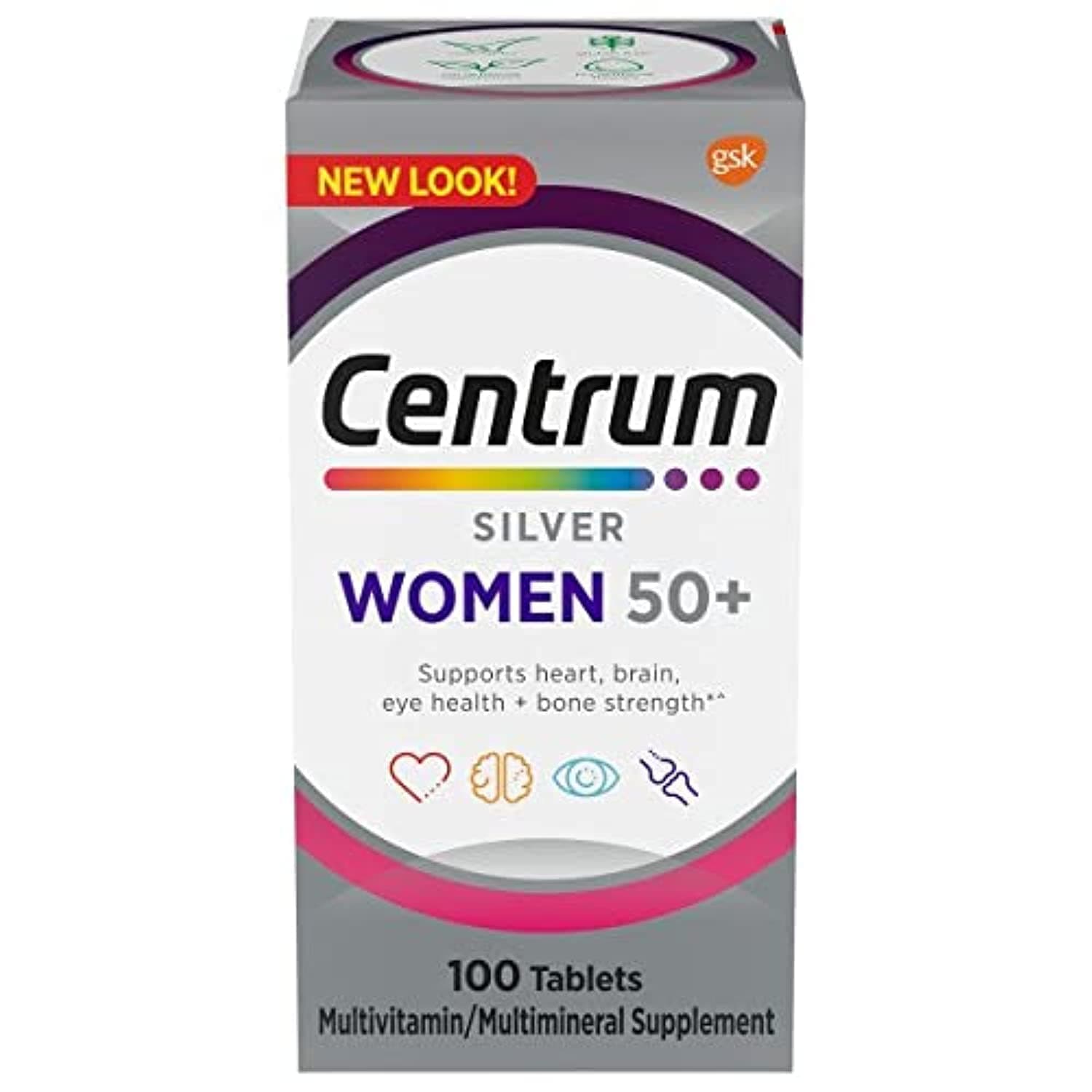 Centrum Silver Multivitamins for Women Over 50, Multimineral Supplement, 100 TABLET