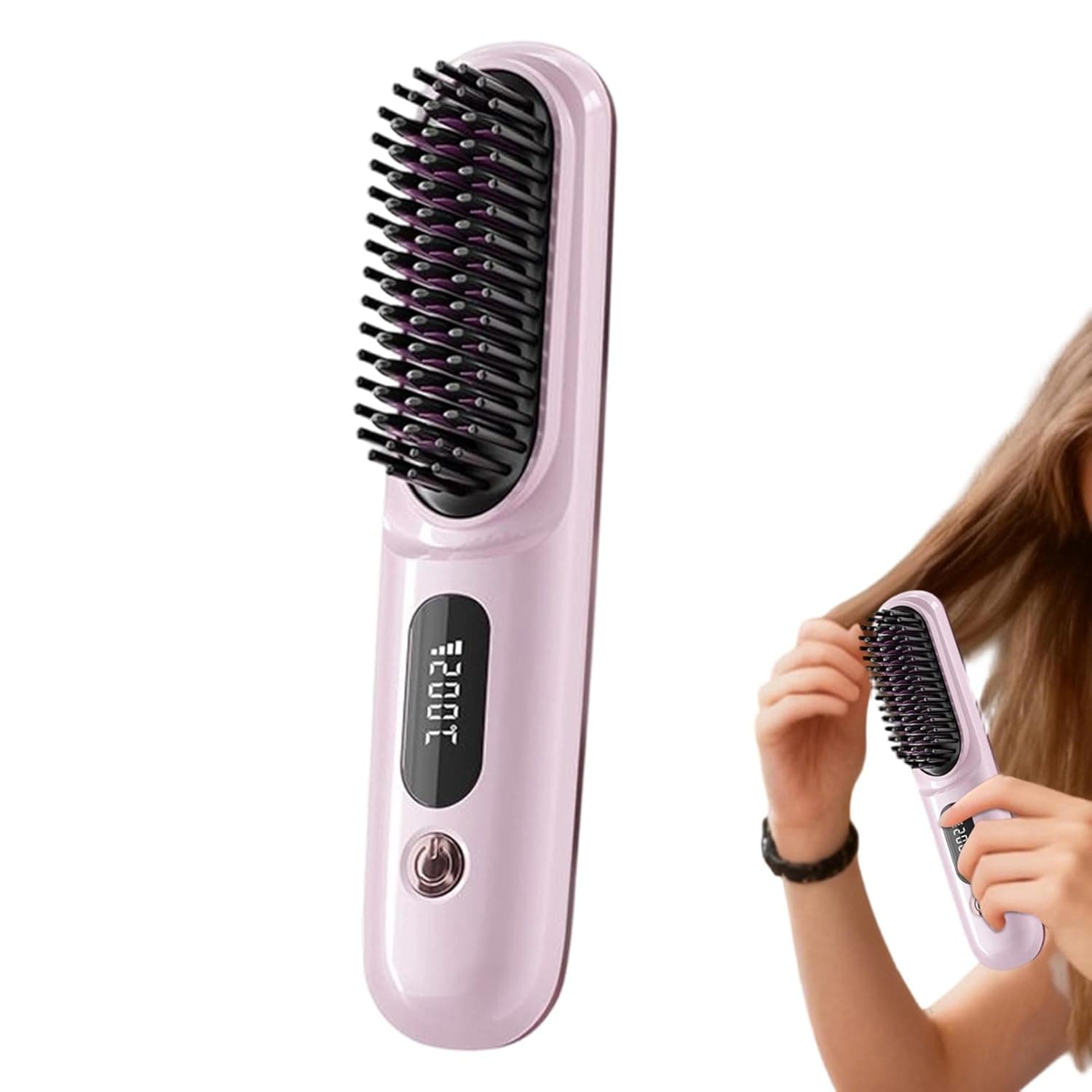 Straightening Brush - Temperature Control Lightweight Tool,Electric Comb Straightener - for Mom Family Friends Home Travel Indoor Outdoor Salons Dormitories