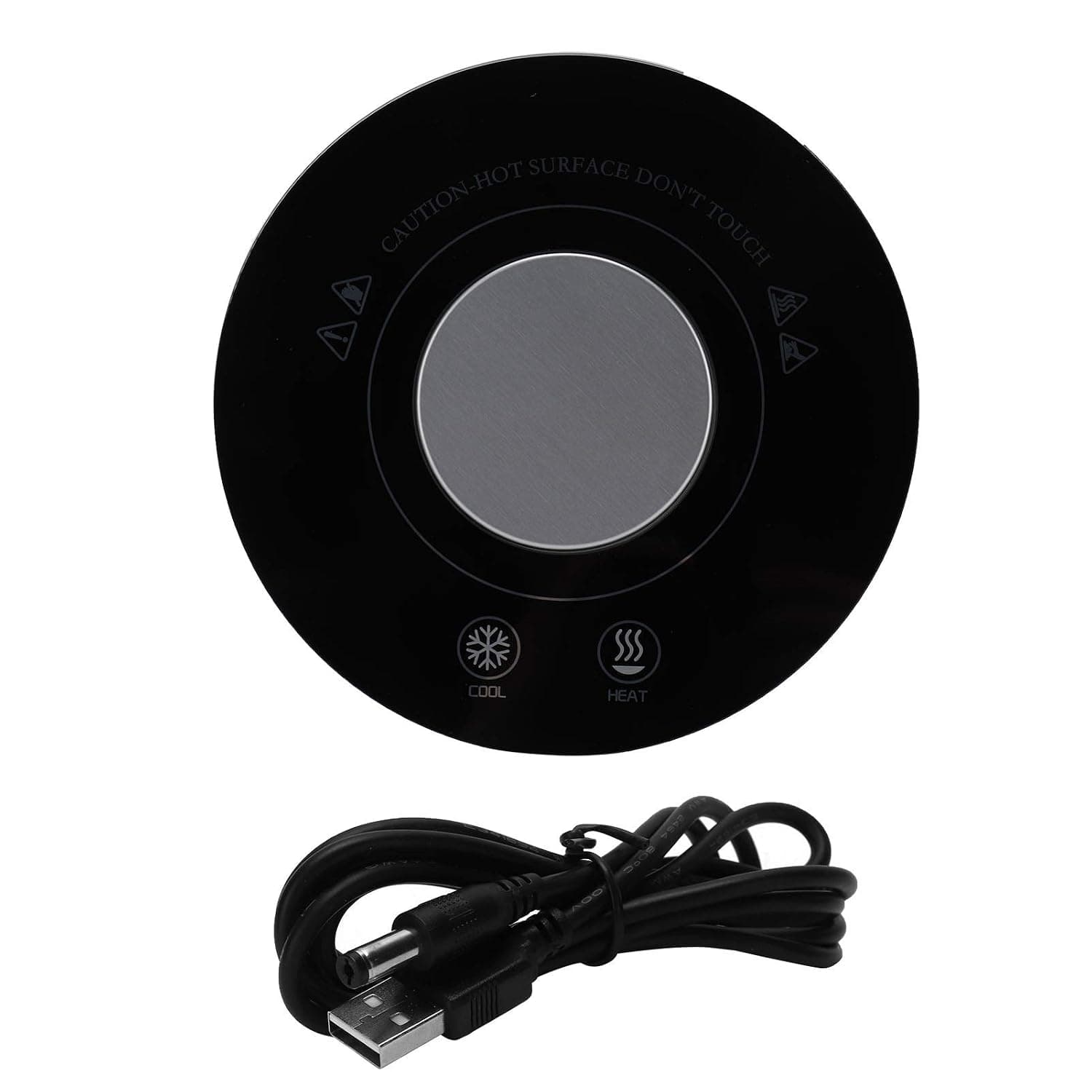 USB powered heating and cooling coaster smart creative hot and cold coaster black Intelligent Cup Warmer for Home Office Use