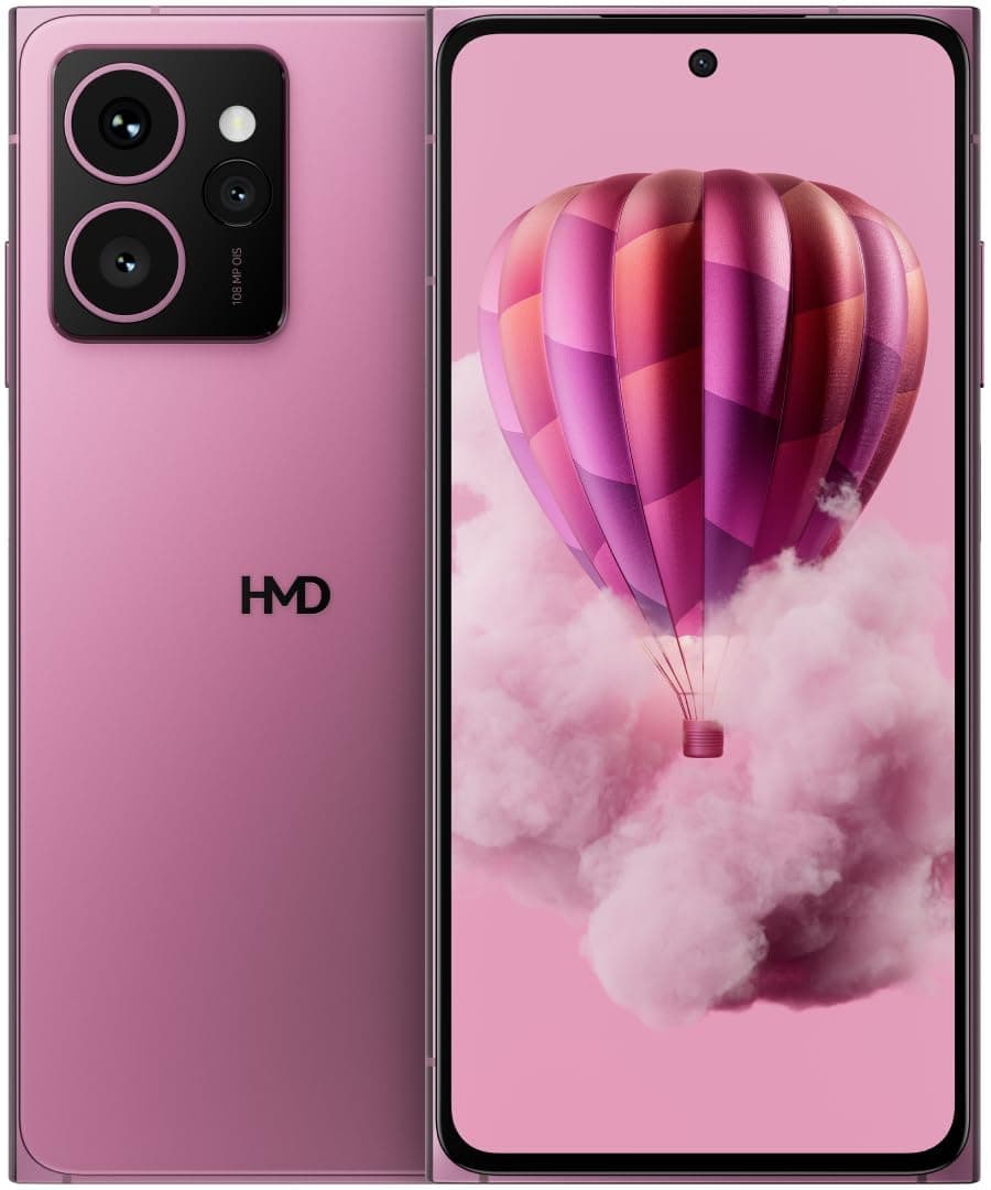 HMD SKYLINE 5G | 108 MP OIS + 50MP Tele + 13MP Ultra Wide Rear Camera | 50 MP Auto Focus Front Camera | Snapdragon 7s Gen 2 Processor | 6.55" FHD+ pOLED Display | Gen2 Repairability | Pink