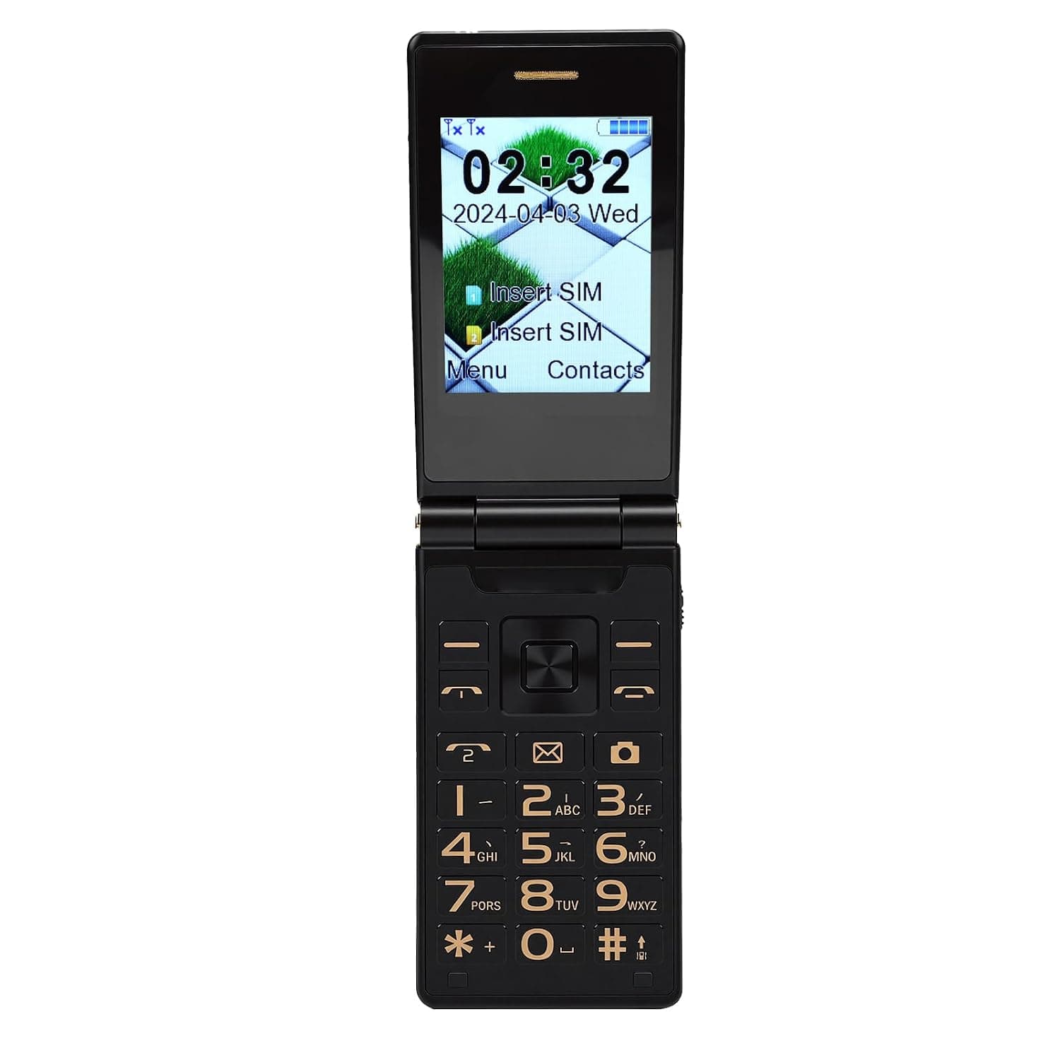 XUMIUZIY 4G Flip Phone, 2.8 Inch Screen Big Buttons, Dual SIM Cards, 5900mAh Battery, LED Flashlight, Bluetooth Camera FM Radio, with High Volume Speaker, for Seniors (Gold)