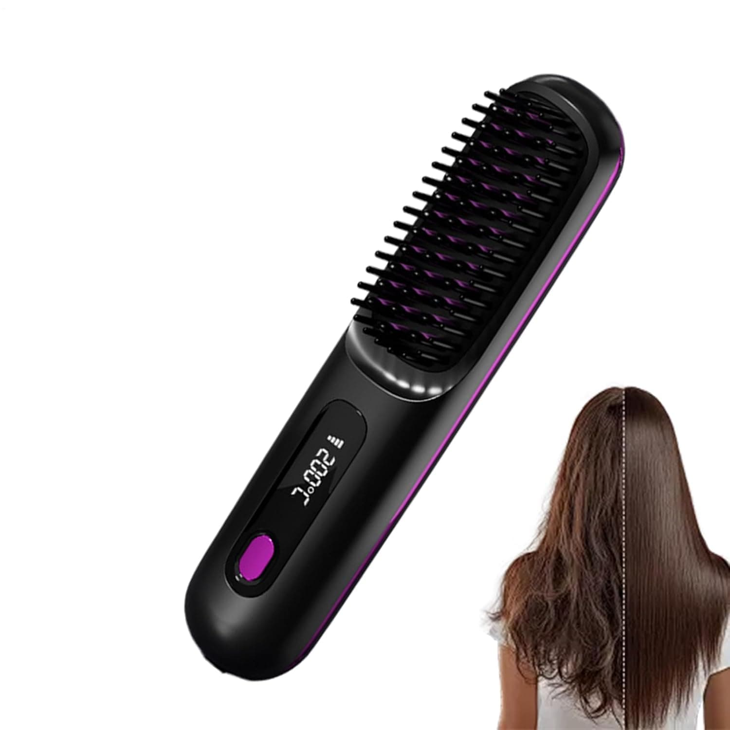 Straightener Brush - Anti-Scald Professional Styling Tool,Hair Brush Straightener for Women - for Outdoor Travel Vacation Morning Rush