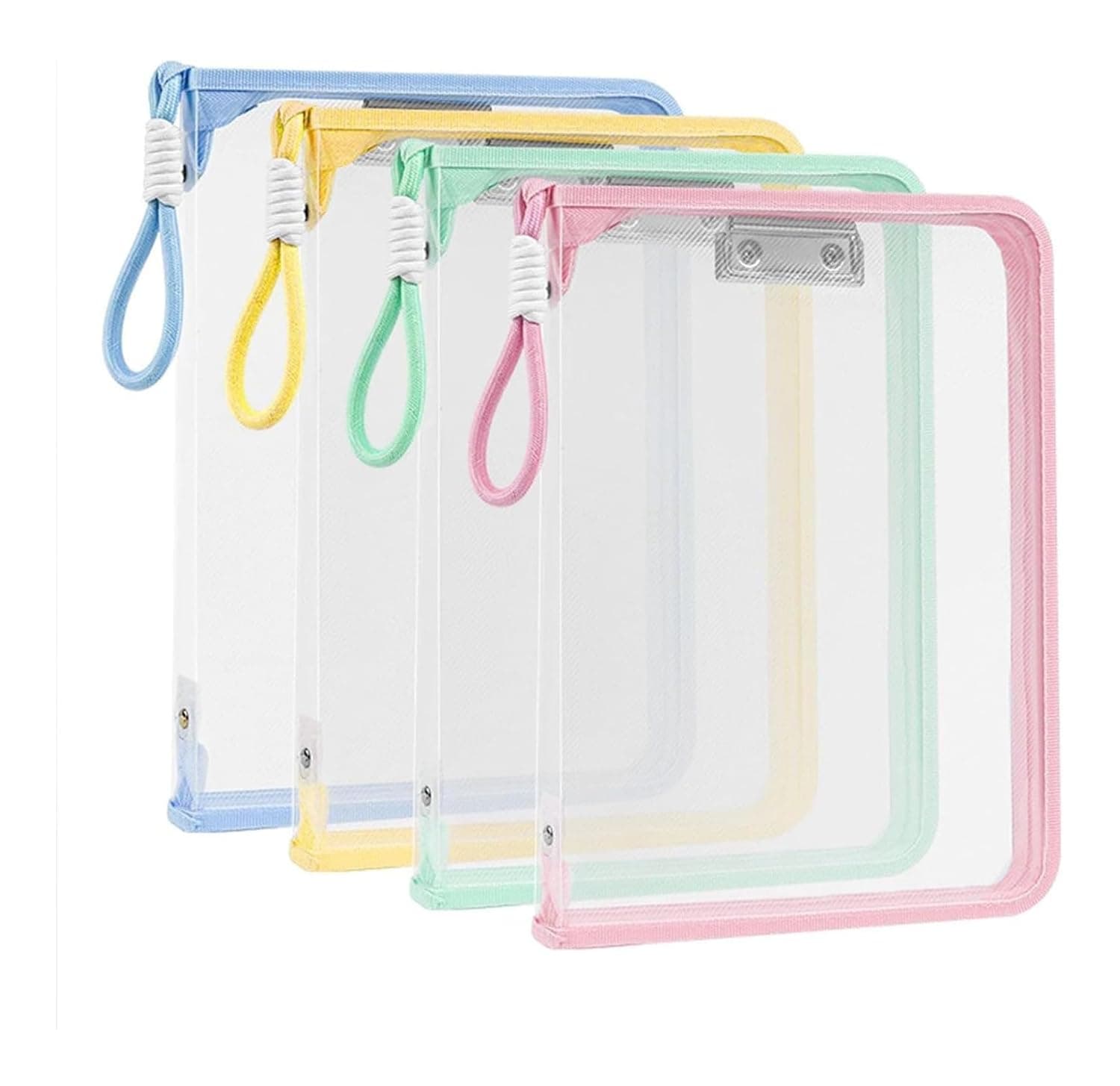 4PCS Mesh Zipper Pouch, A4 Letter Size Mesh Bags with Zipper, Document Bags, Plastic Envelopes Zip File Folders, Storage Bags for Organization, Travel, File Jackets & File Pockets
