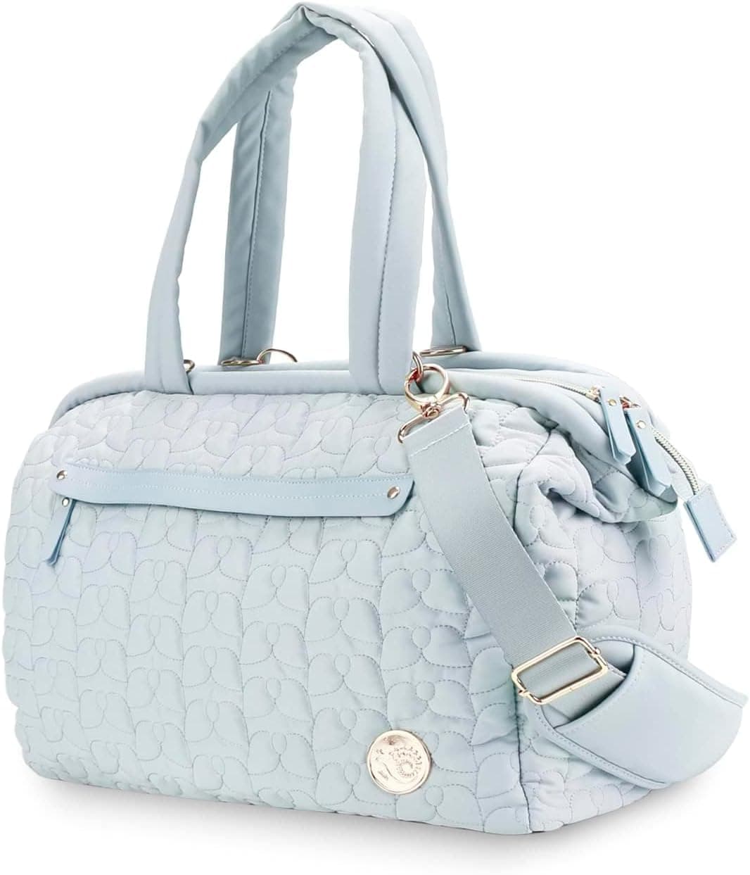 X spring Diaper Bag Tote With Changing Station, Convenient Diaper Caddy for Daily Use, Premium Light Blue Baby Travel Bag with Multiple Pockets, Water-Resistant Baby Care Bag for Outings and Travel
