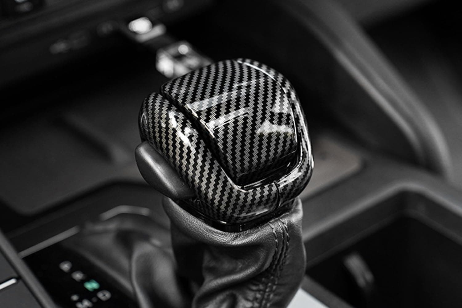 Carbon Fiber Style Gear Shift Knob Protective Cover Fit for Toyota Land Cruiser 250 & Prado LC250 J250 2024 2025 Interior Accessories, Center Console Shifter Decorative Cover