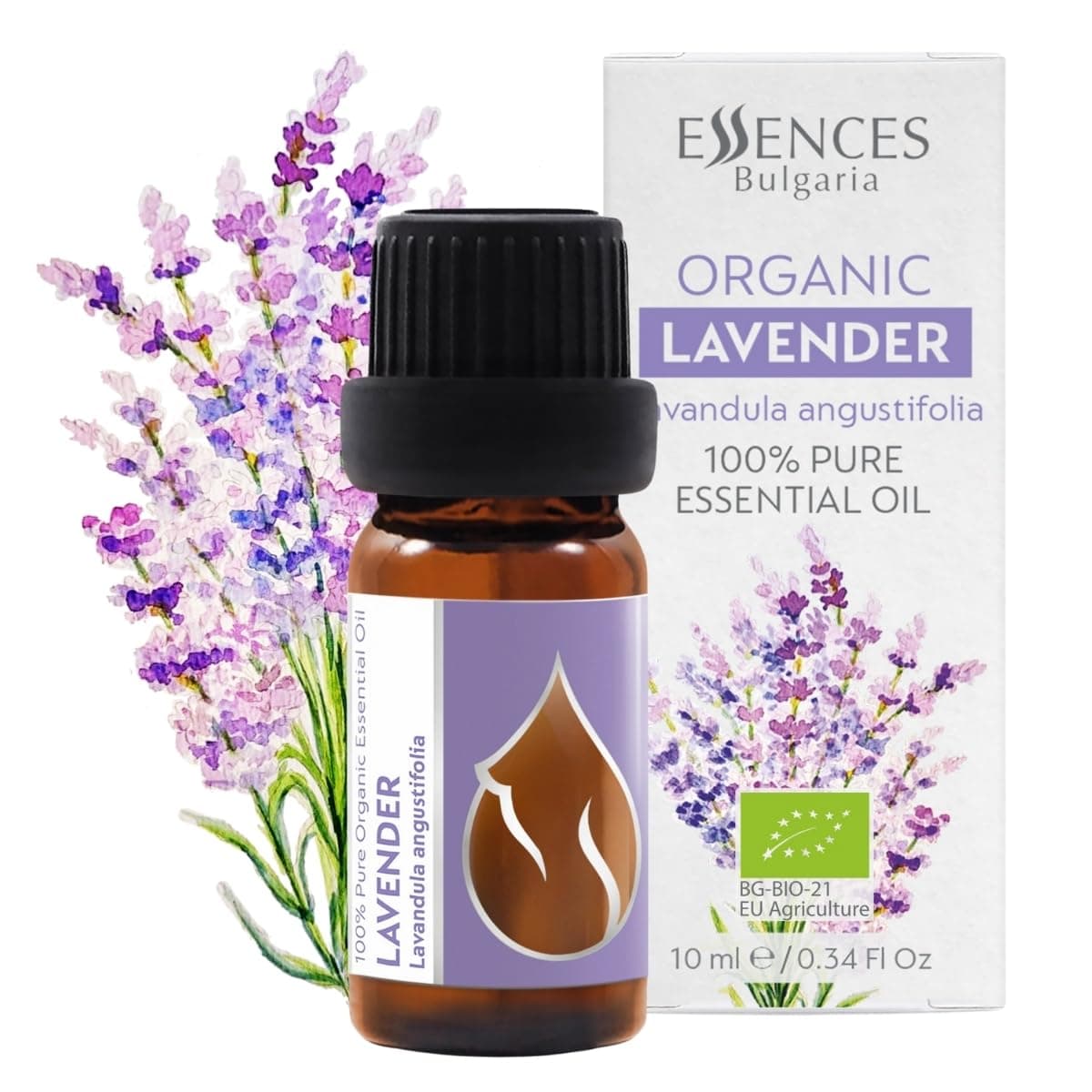 Organic Lavender Essential Oil, 100% Pure, Undiluted, Therapeutic Grade, from Family Owned Farm, Best Value 10ml