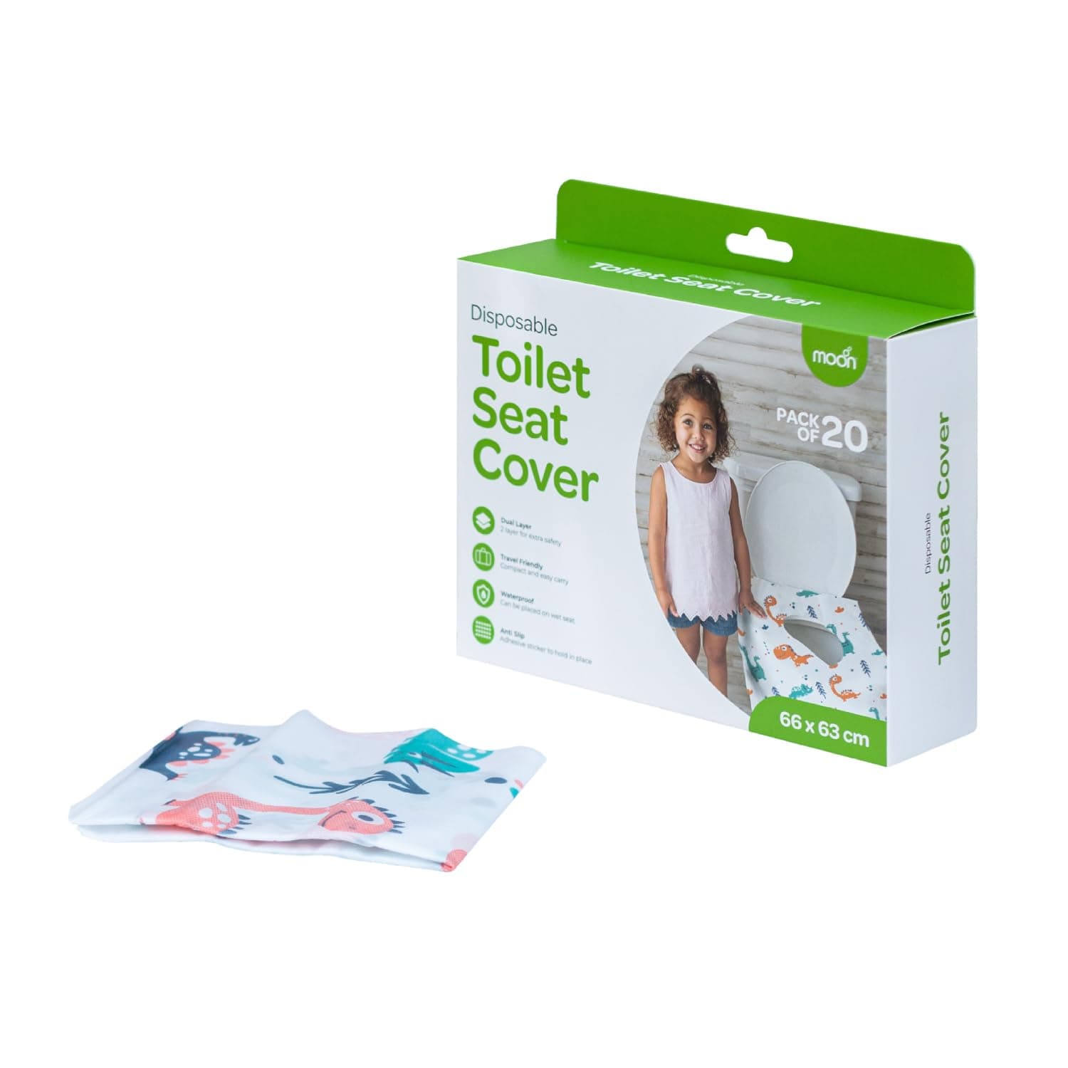 MOON Disposable toilet seat cover - Dino (66 x 63 cm)