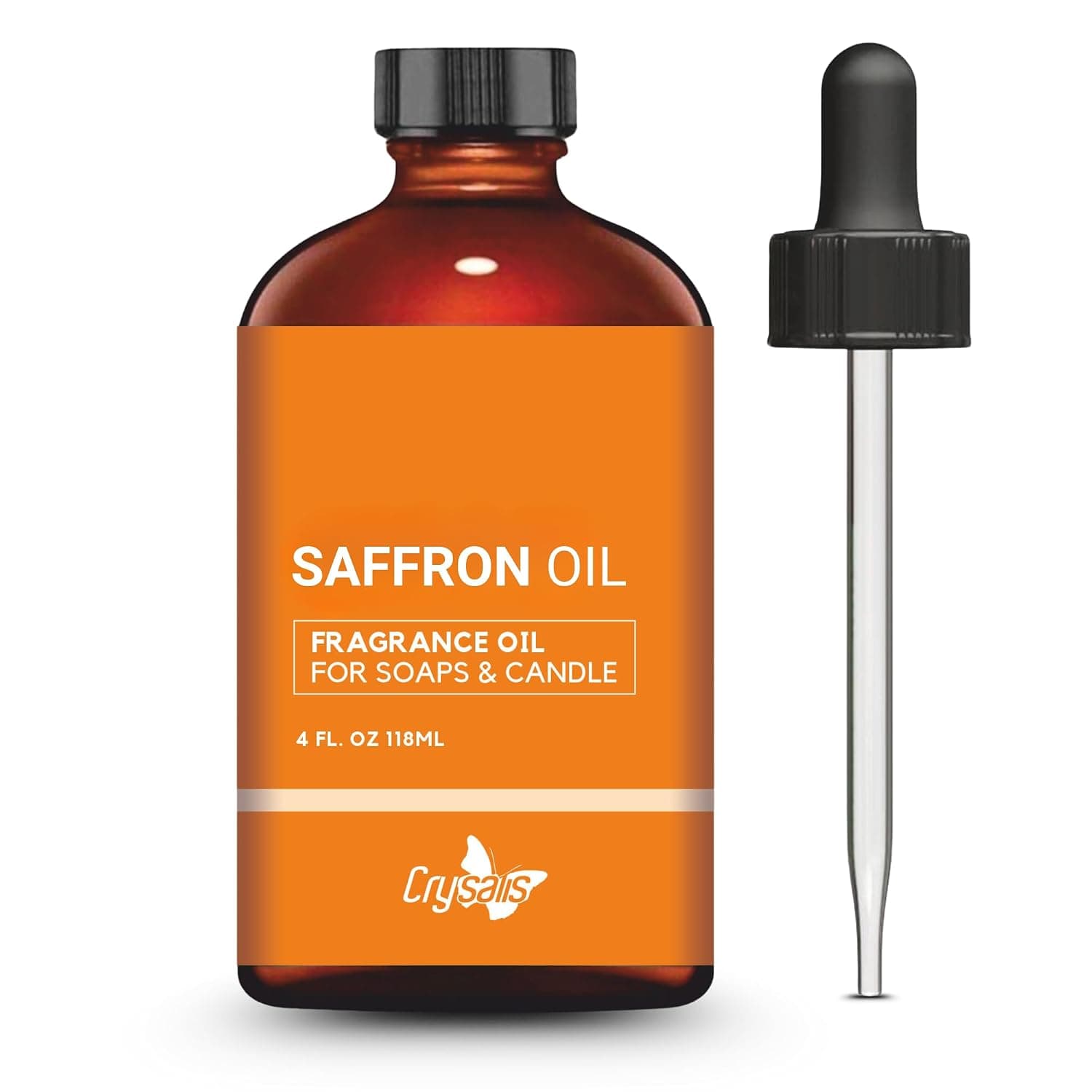 Crysalis Saffron Fragrance Oil for Candle Making, Soap Making, Wax Melts, Diffusers & DIY Crafts – Long-Lasting Scent – 4 oz / 118 ml