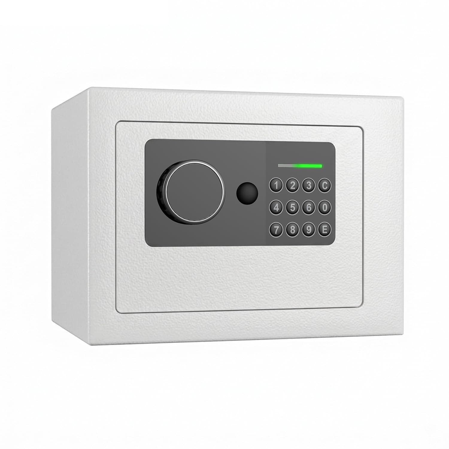 Small Safe Box for Home, Steel Security Safe and Lock Box - Mountable Cabinet with Digital Keypad & Override Key, Compact Black Safe for Cash, Jewelry, and Documents (white)
