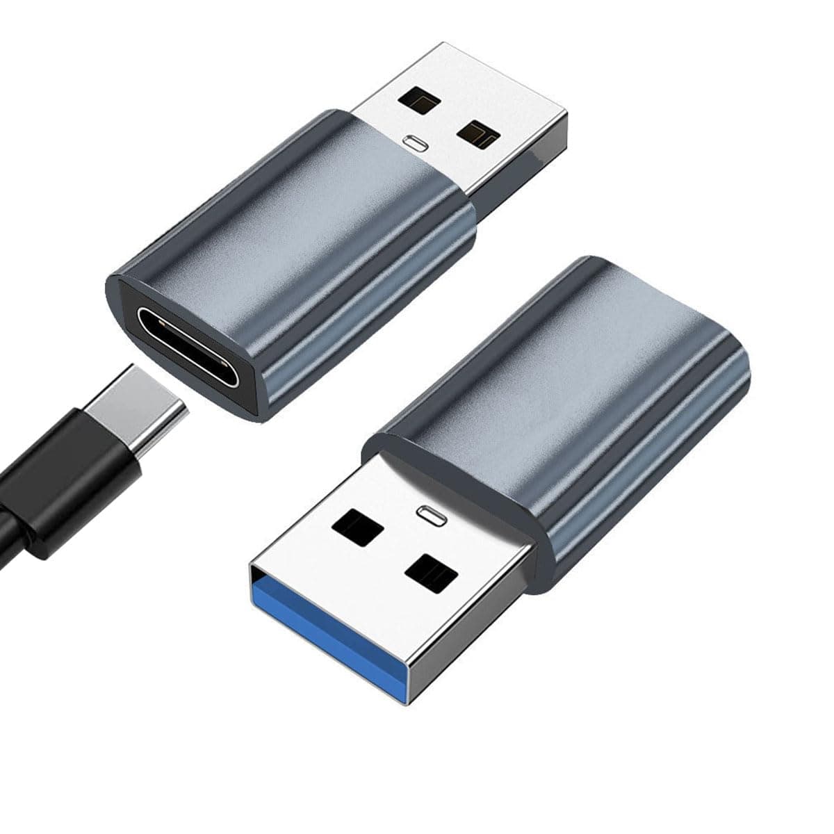 لينجي محول USB نوع سي او تي جي، محول نوع سي انثى الى USB 3.0 ذكر، محول نوع سي، يدعم الشحن السريع، عبوة محول من نوع C الى USB، أسود