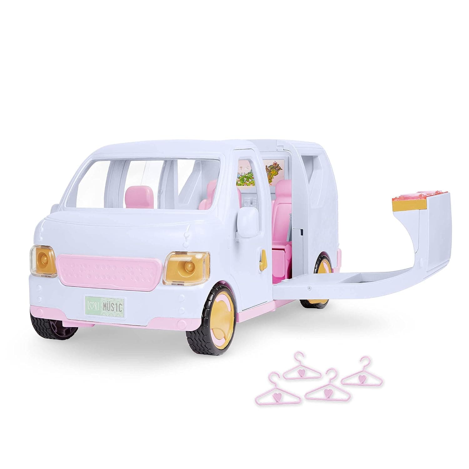 Lori Dolls – Sweet Escape Luxury SUV – Vehicle for Mini Dolls – Large Pink Car for 6-inch Dolls – Music Booth & Wardrobe – Sounds & Lights – Doors & Window Open – 3 Years +, (LO37115C1Z) | Large pink toy SUV for 6-inch mini dolls with music booth, wardrobe, opening doors and window, seats 4, Classic, 3+ Years