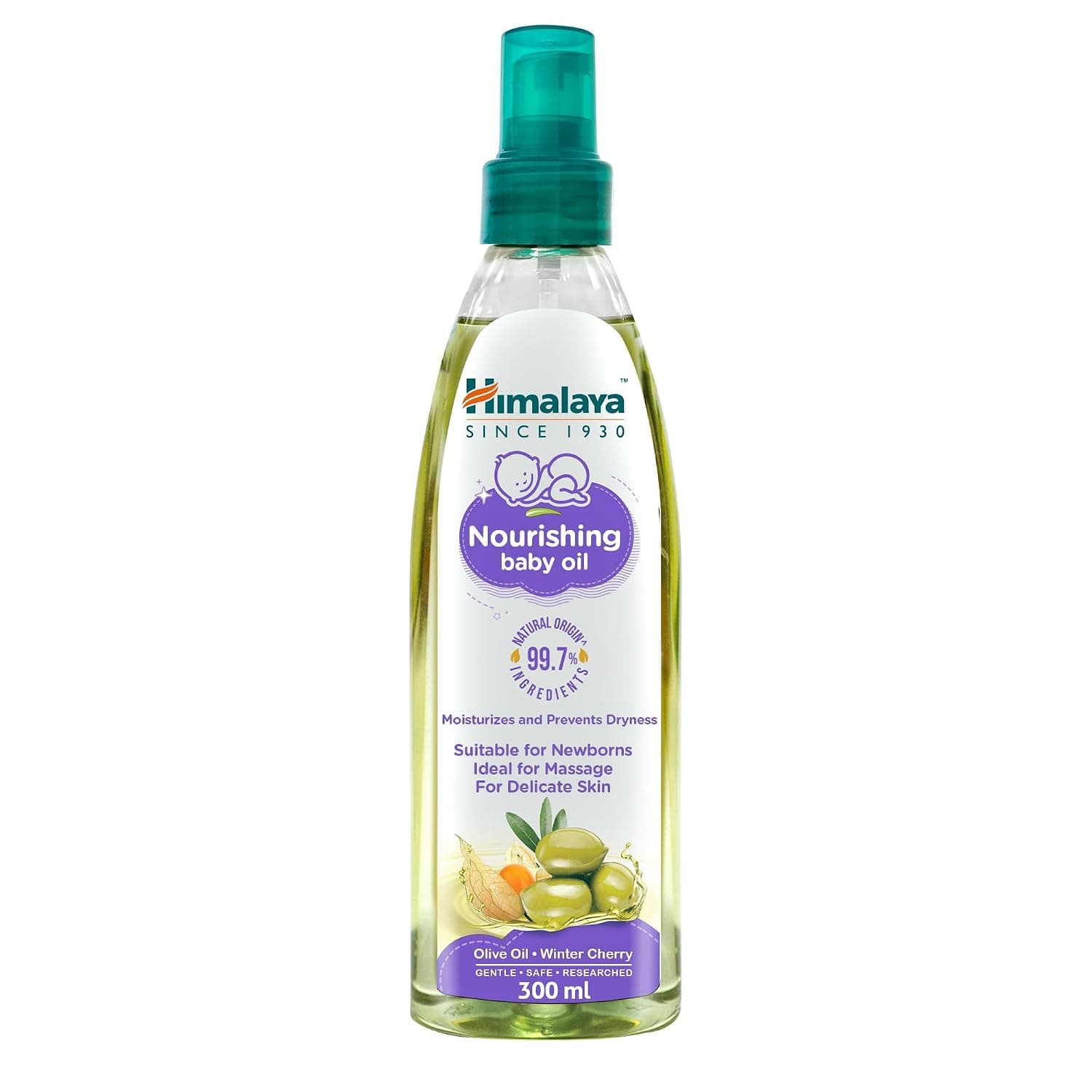 Himalaya Nourishing Baby Oil, 300ml – Ideal for Baby Massage | 99.7% Natural Origin Ingredients | With Olive Oil & Winter Cherry | Deep Moisturization, Prevents Dryness | Suitable for Newborns