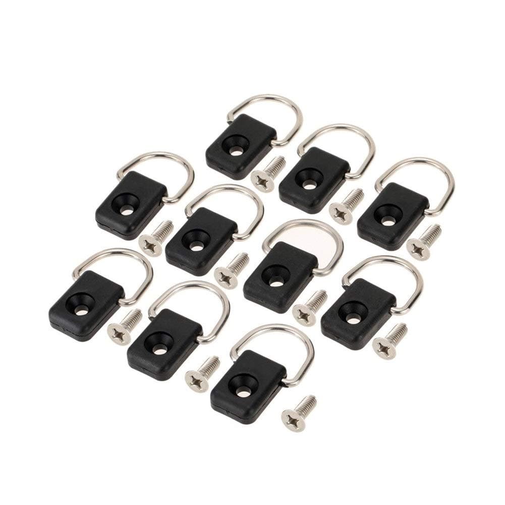 Kayaks Accessories 10pcs Canoe Kayak Swimming Pool Rigging Bungee Kit Accessory Black New Water Sports Tools Kayak Inflatable Boat for Fishing, Boating