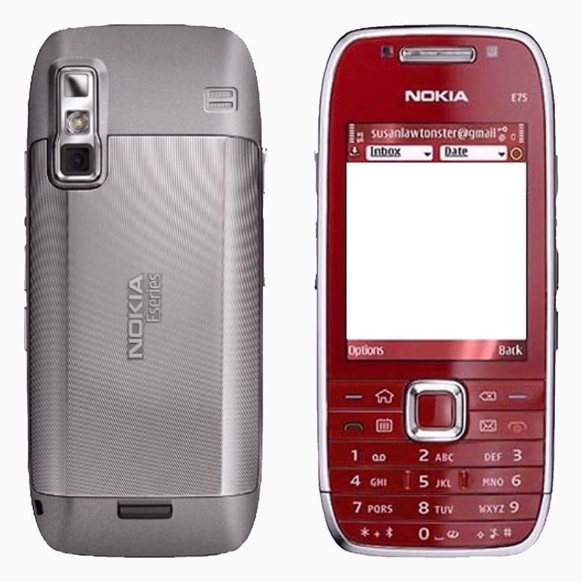 Nokia E75 Single-SIM 85MB (GSM Only | No CDMA) Factory Unlocked 3G Cellphone (Red) - International Version