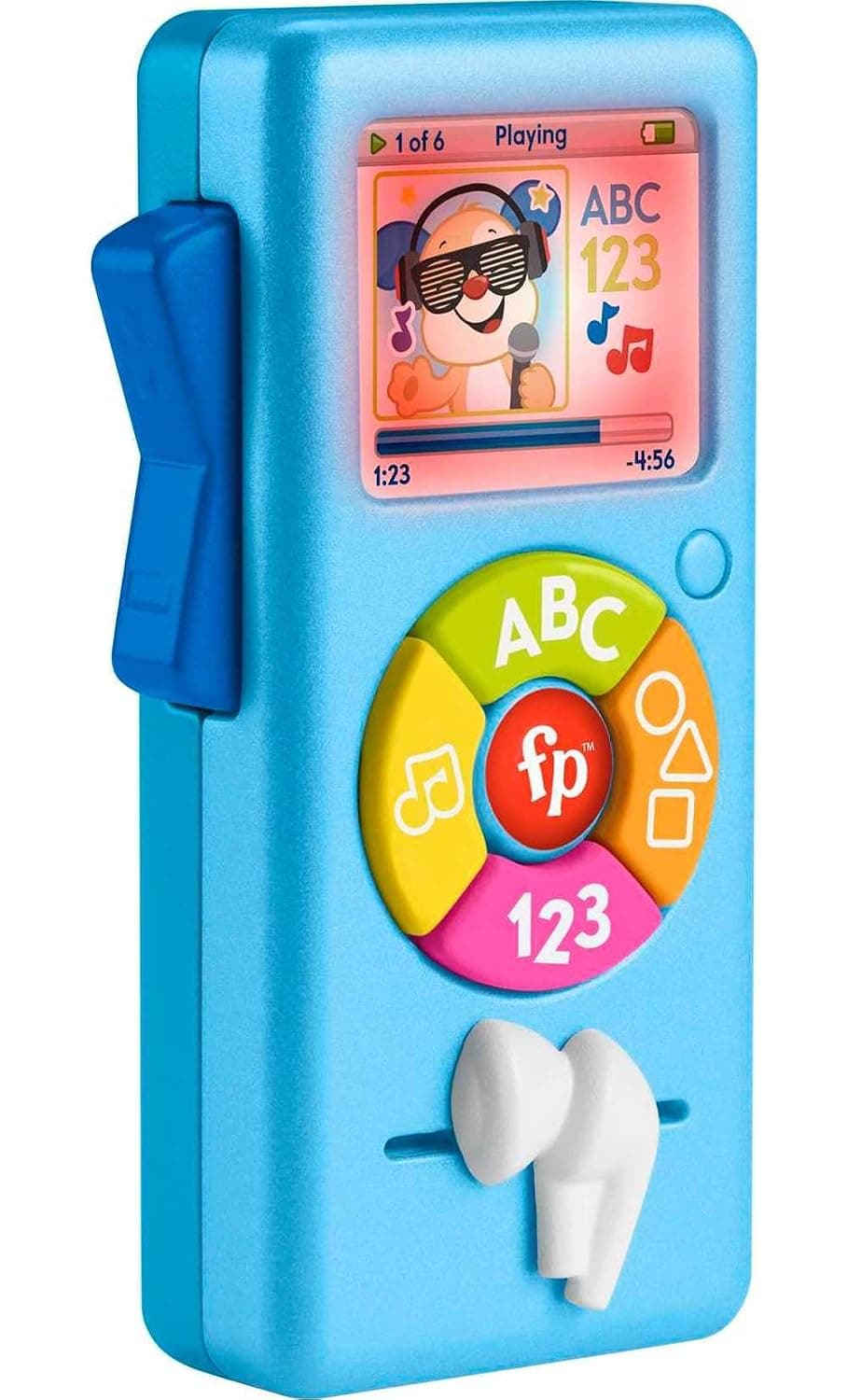 Fisher-Price Baby Learning Toy Laugh & Learn Puppy’s Music Player with Lights & Fine Motor Activities for Infants Ages 6+ Months, Blue