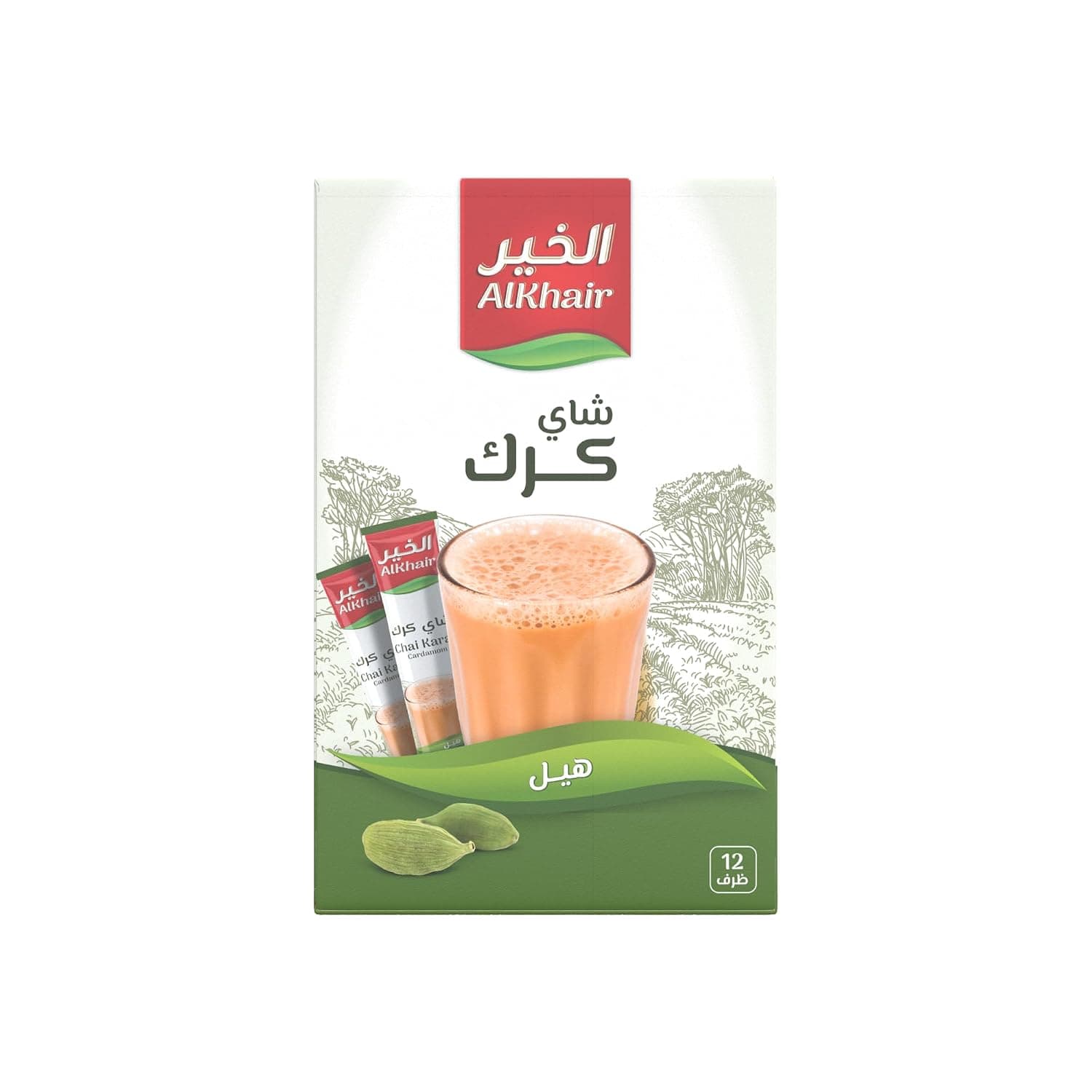 Al Khair Karak Tea with Cardamom 20 g x 12 Sachets | Instant Karak Tea Mix | Rich & Creamy Milk Tea | Individually Packed
