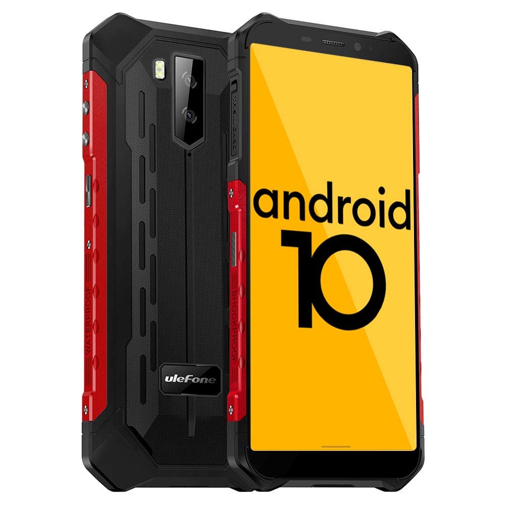 4G Rugged Phone Ulefone Armor X5, SIM Free Mobile Phones Unlocked, 13MP + 2MP Dual Waterproof Cameras, 5.5 Inch HD+ Display, 3GB RAM + 32GB ROM (128GB Extendable), NFC, OTG, GPS (Red)