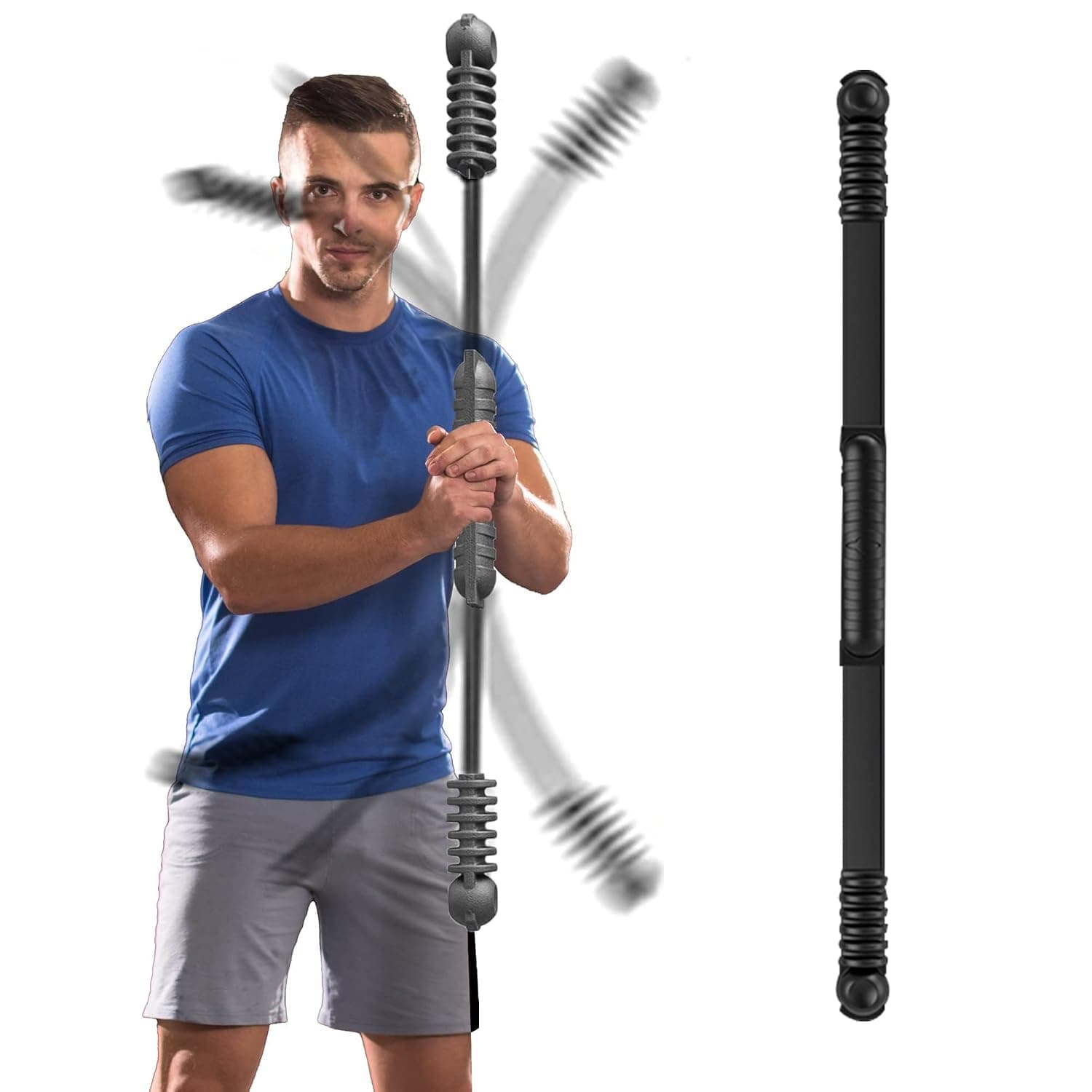 OSCILLATING SLIM Fitness Bar for Workout,Elastic Exercise Bar, Vibration Shake Weight Stick,Body Physical Therapy,Core Strength Training,Arm Shoulder Stretch At Home Gym.