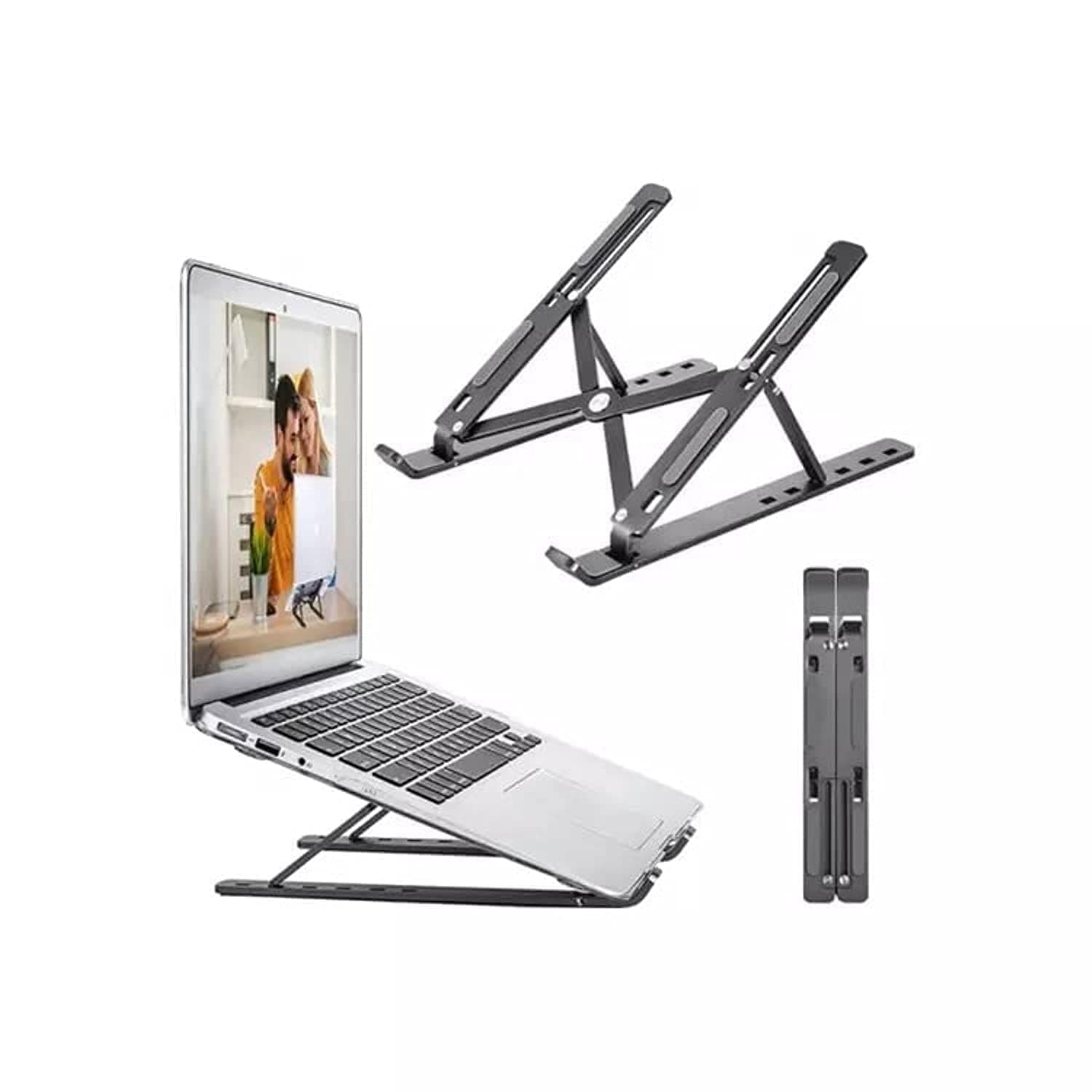 Adjustable Laptop Stand, Portable Aluminium Laptop Riser Laptop Holder for Desk, Foldable Ventilated Cooling Computer Support Stand for Apple MacBook Pro/Air, HP, Sony, Dell, Notebook Stand and more.