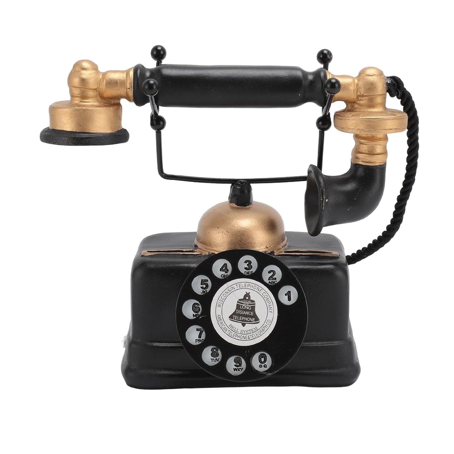 RIZGHWOY Retro Telephone Ornament, Vintage Corded Telephone Decoration for Cafe, Gallery, Office, Hotel