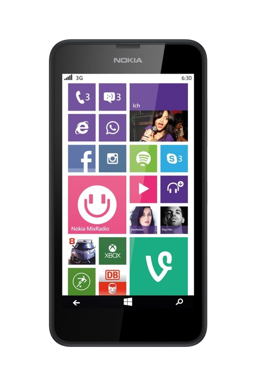 Nokia Lumia 630 Single-SIM 8GB ROM + 512MB RAM (GSM Only | No CDMA) Factory Unlocked 3G Cellphone (Black Lumia) - International Version