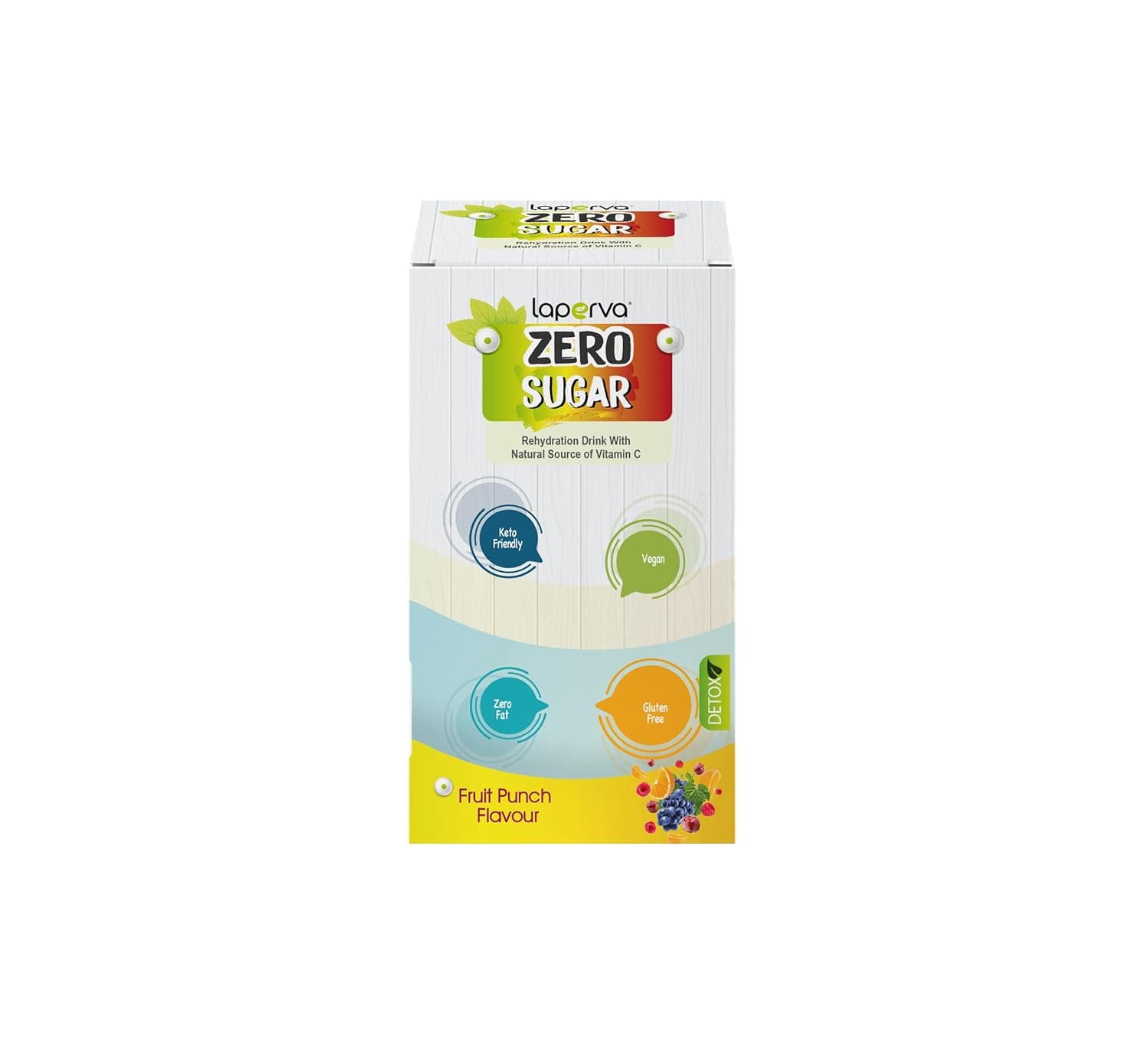 sugar free drink | laperva Zero Sugar Drink - Rehydration Drink With Natural Source of Vitamin C, Made With Many Dried Fruits, Low Calories, Artificial Color & Flavor Free, (15 Sachets) (Fruit Punch)