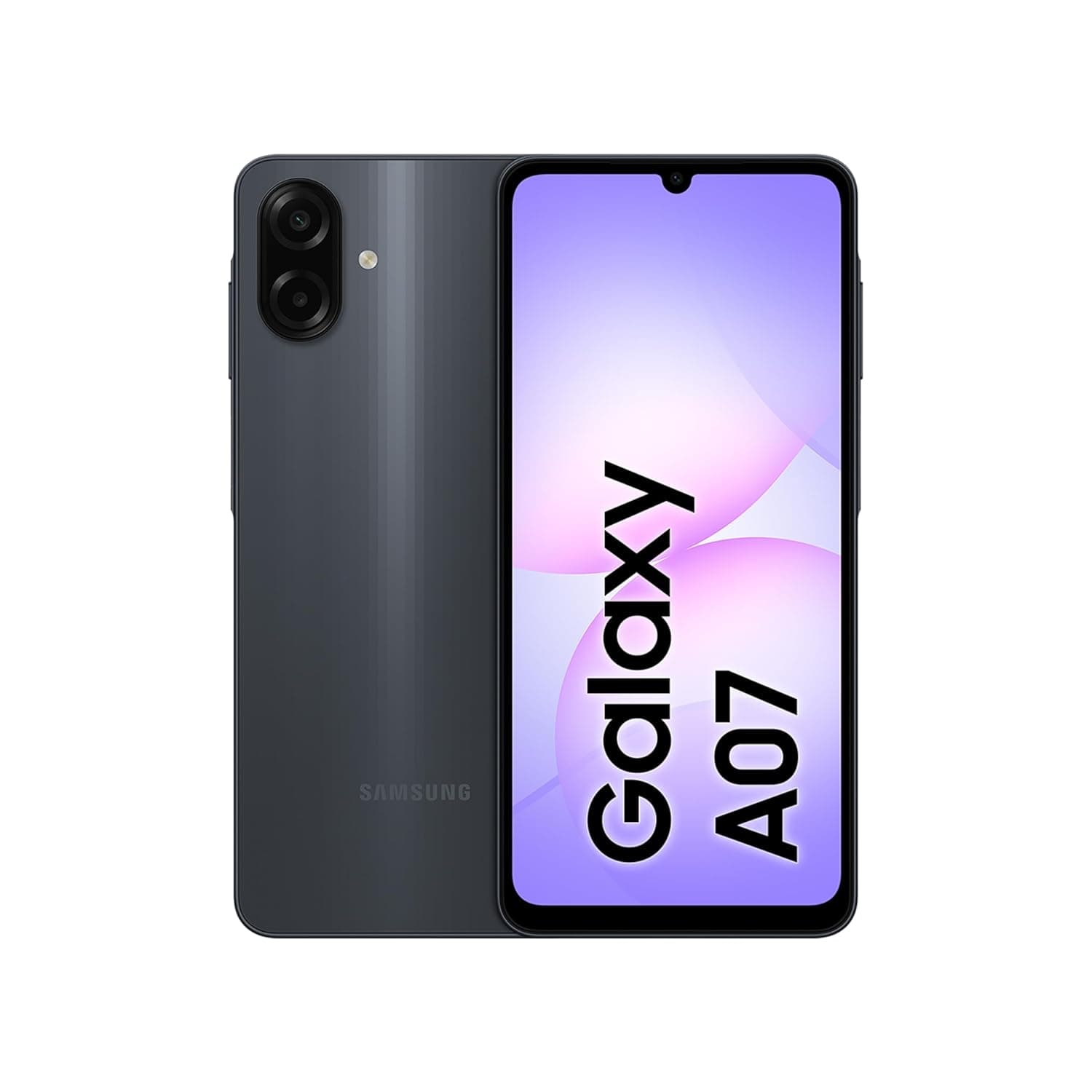 Samsung Galaxy A07 LTE, Android Smartphone, 128GB Storage, 4GB RAM, Black, 6x OS Upgrades, Large Display, 6nm Processor (KSA Version)