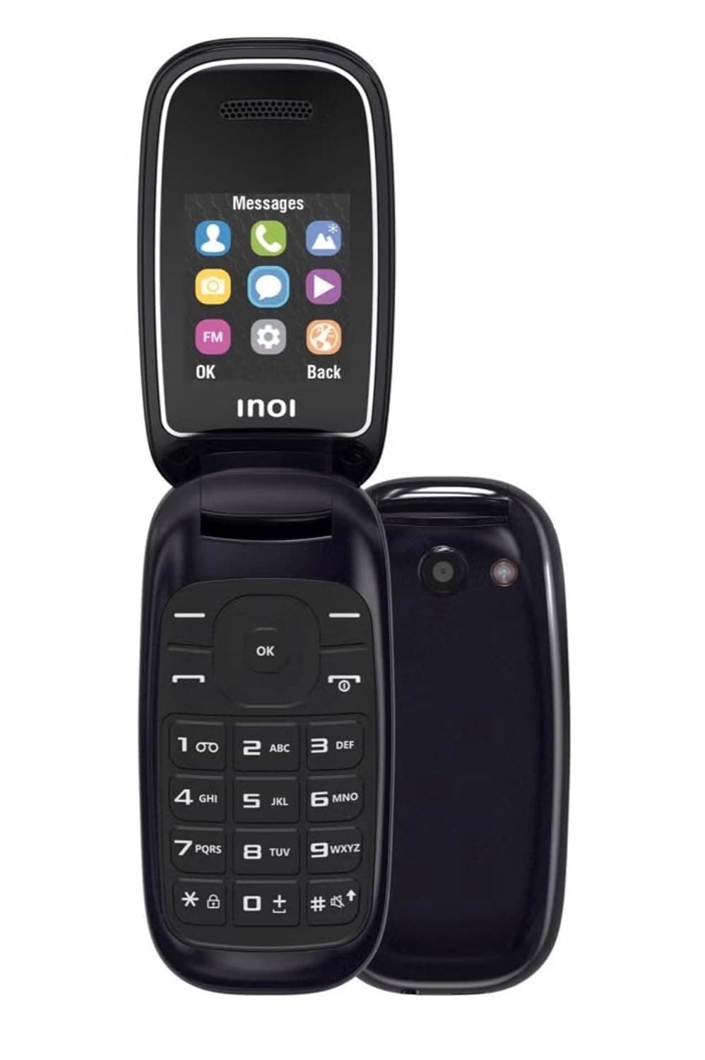 108R Dual SIM Flip Phone, 1.8 Inch Screen, 1200 mAh Battery - Black