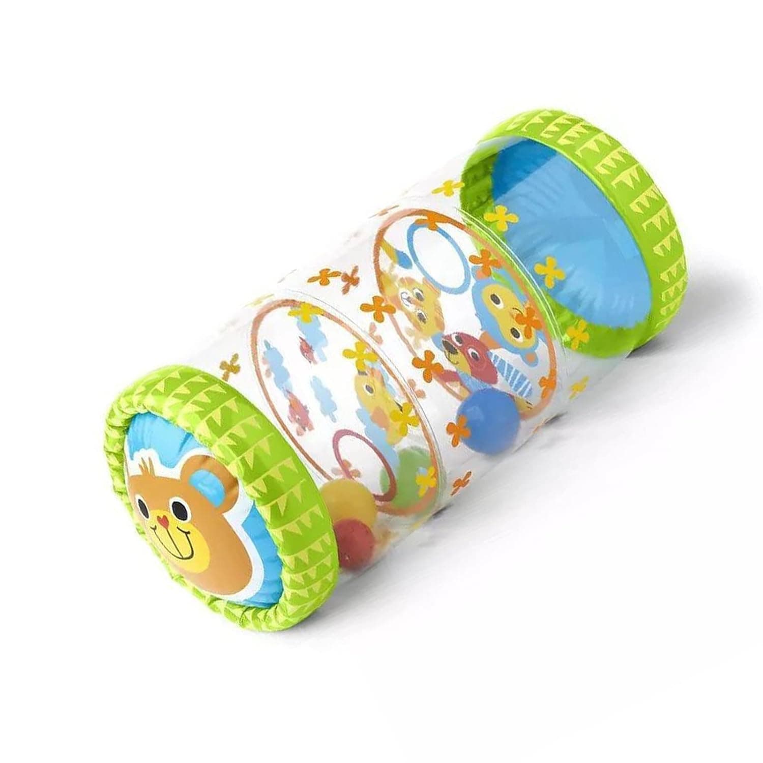 Baby Inflatable Roller for Early Development with Balls and Bells, PVC Infant Crawling Toy for Babies 3 Months To 3 Years Old