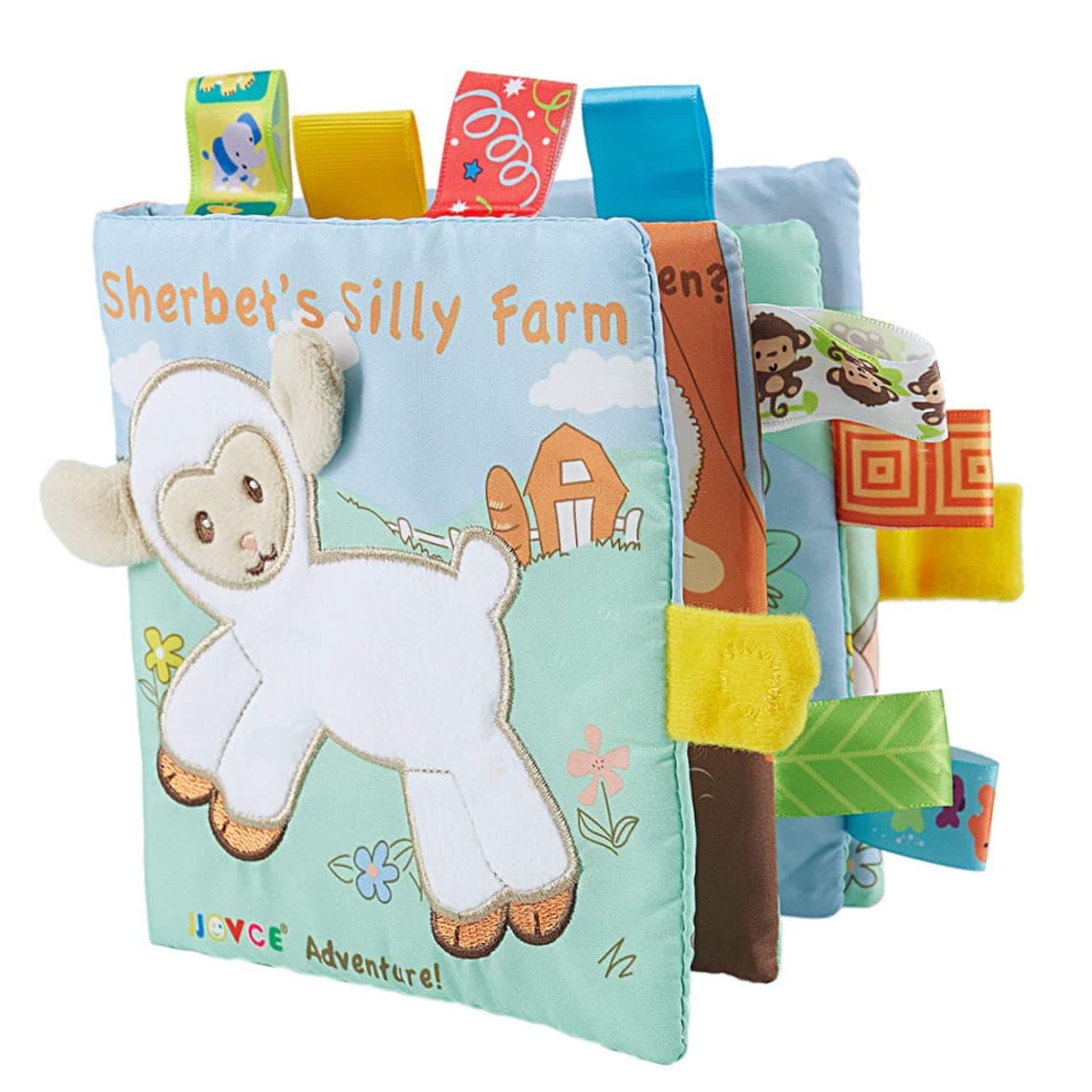 Baby Cloth Books Soft Nontoxic Fabric Early Education Toys Activity Crinkle Cloth Book for Toddler Infants and Kids 1pc Sheep