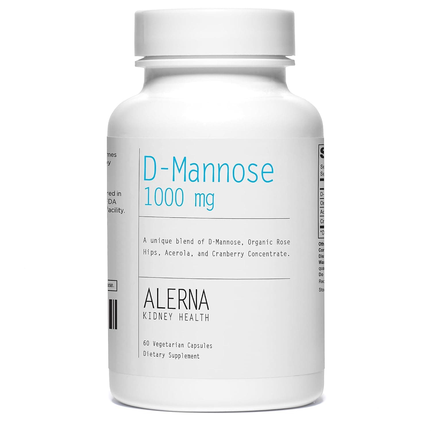 D-Mannose (1000mg) with Organic Rose Hips and Cranberry Concentrate to Support Normal Urinary Tract Function